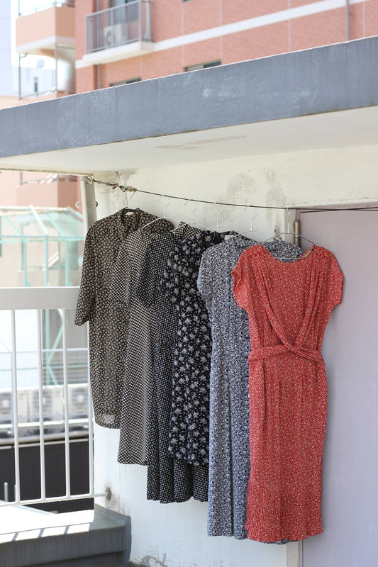 Vintage Small Flower Short Sleeve One-Piece x6点