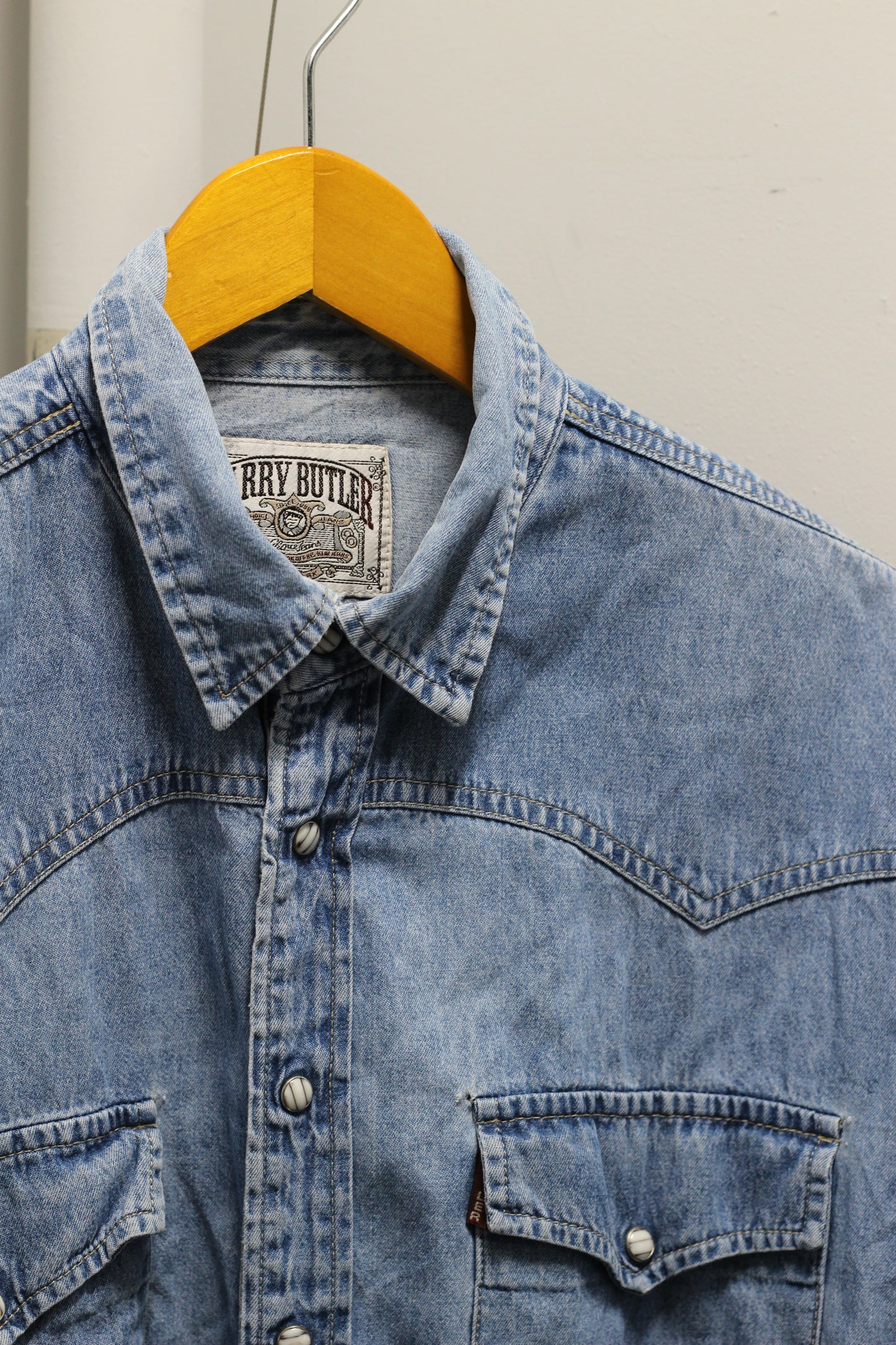 Men's Vintage Long Sleeve Denim Shirt x2点