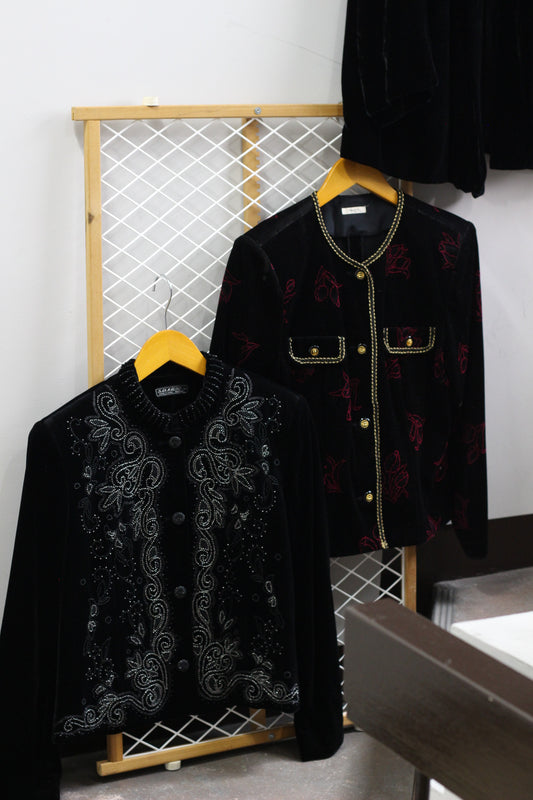 Vintage Black Velour Jacket x4点