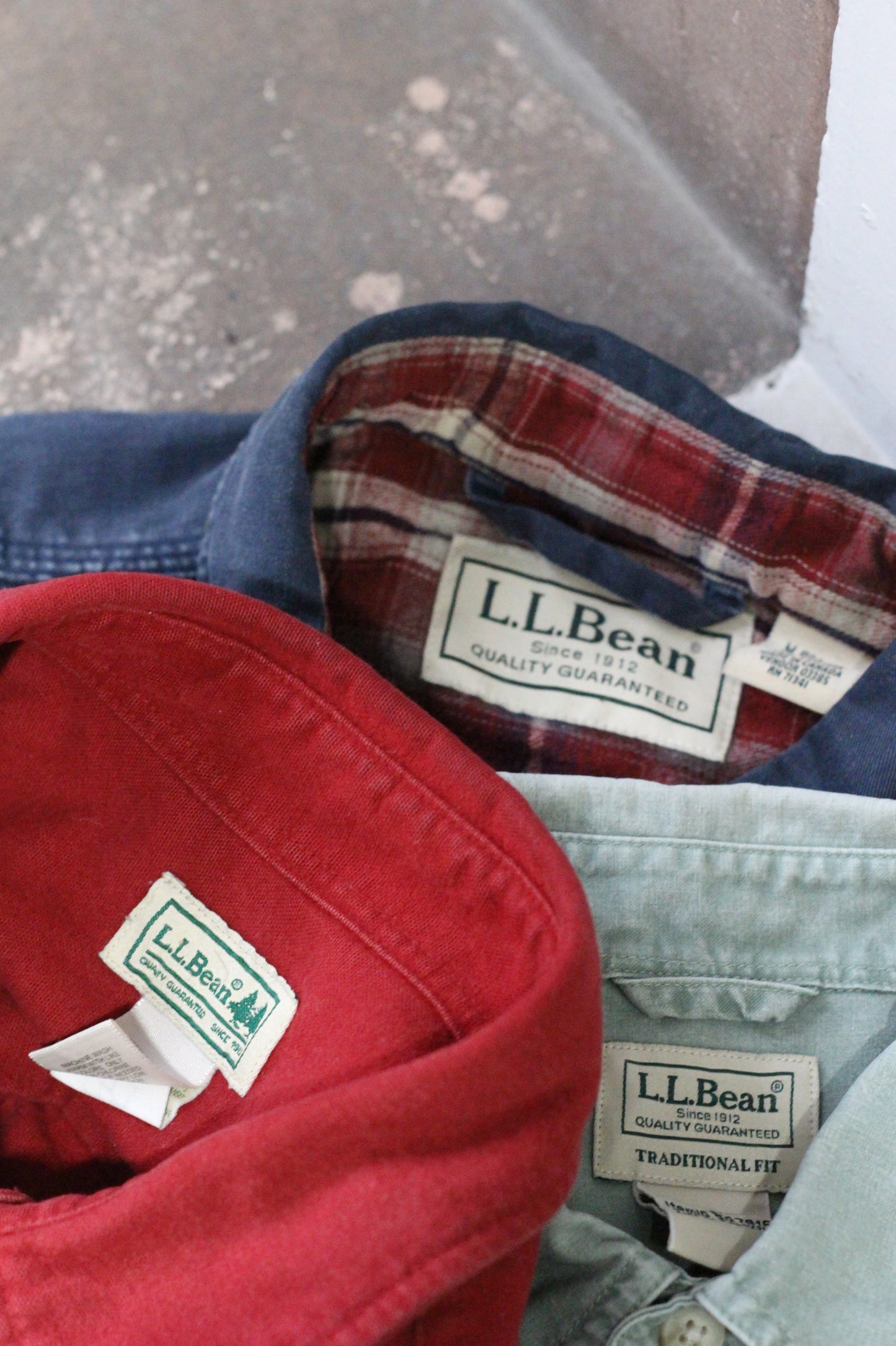 90's L.L.Bean Long Sleeve Work Shirt x3点