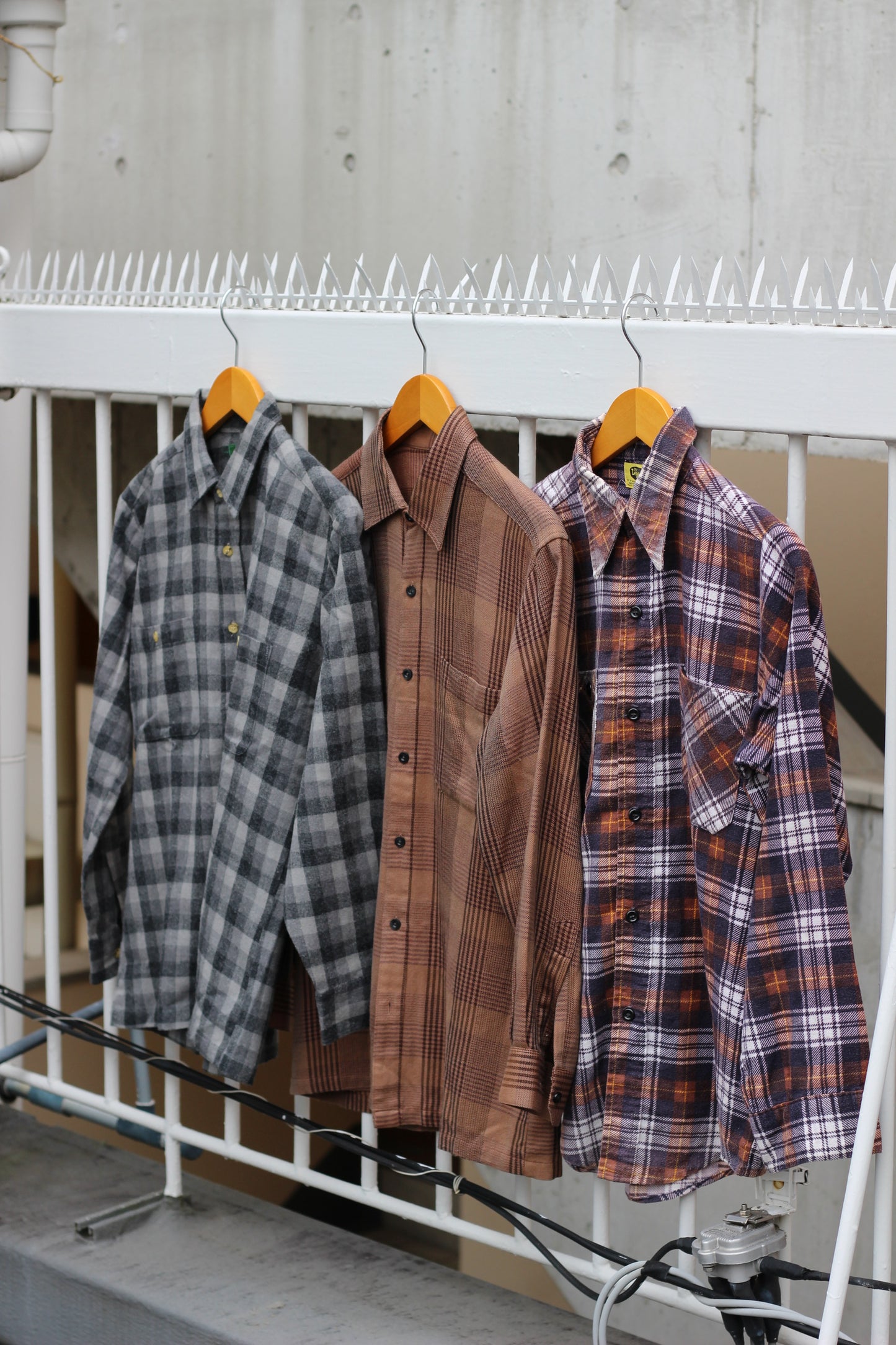 Wool check shirt x12点
