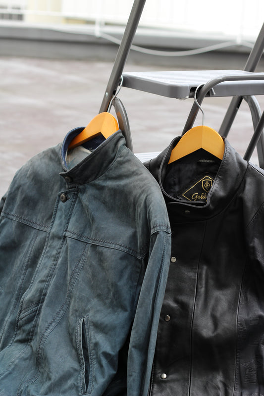 Made In Italy & Finland Men's Vintage Leather Short Jacket set x2点
