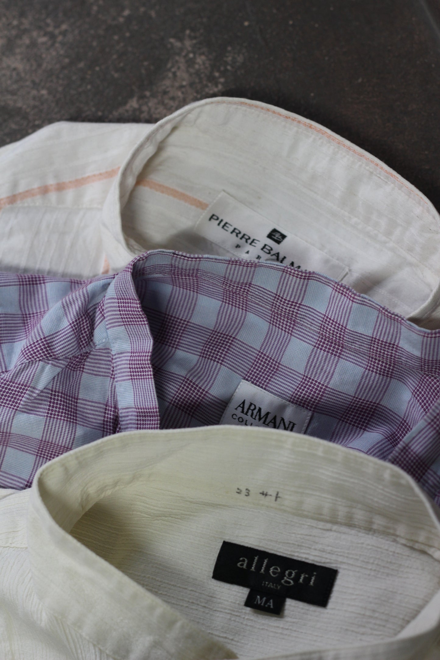 Import Brand Band Collar Short SleevedShirt x3点