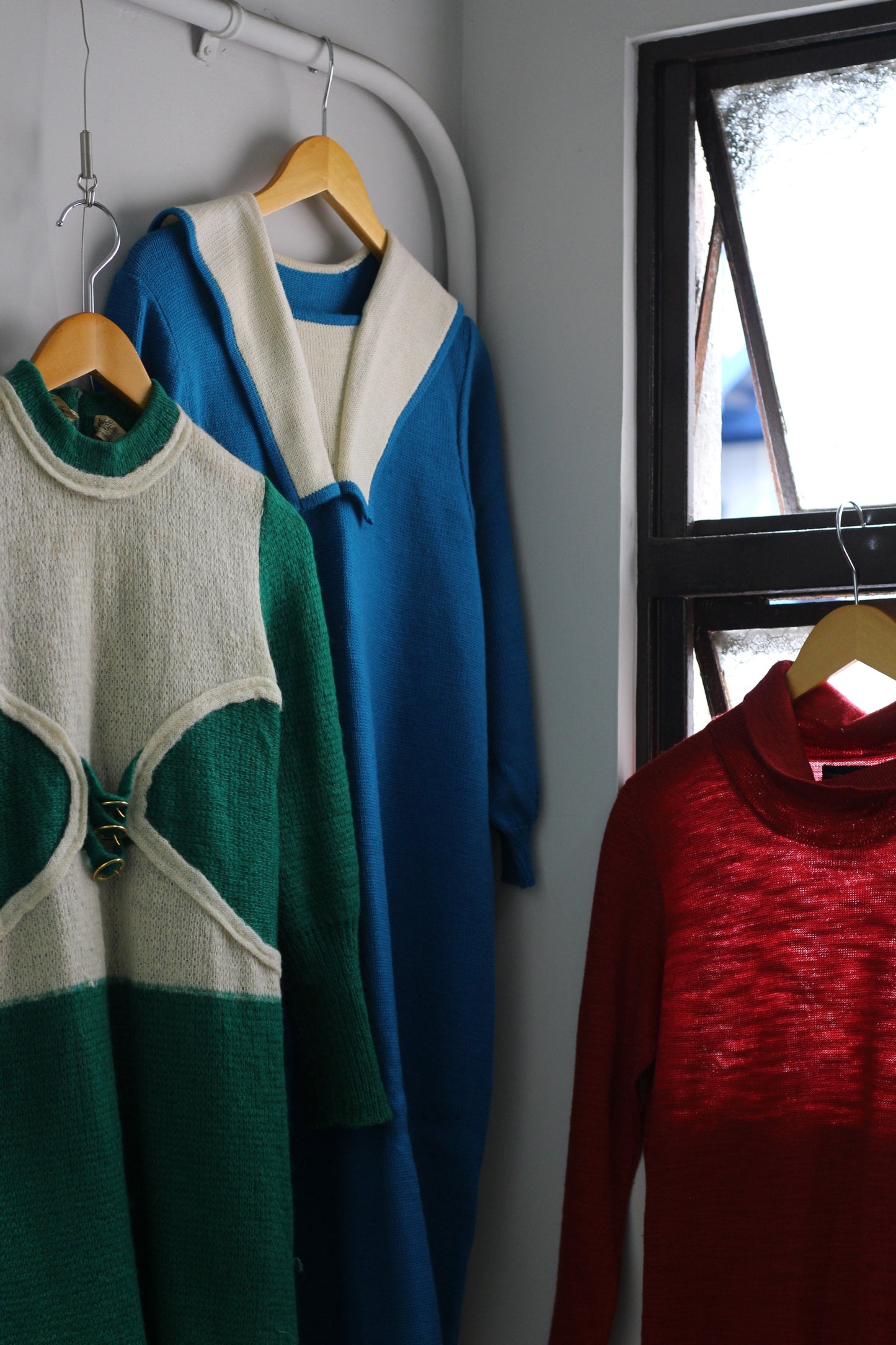 Vintage Retro Knit One-Piece x3点