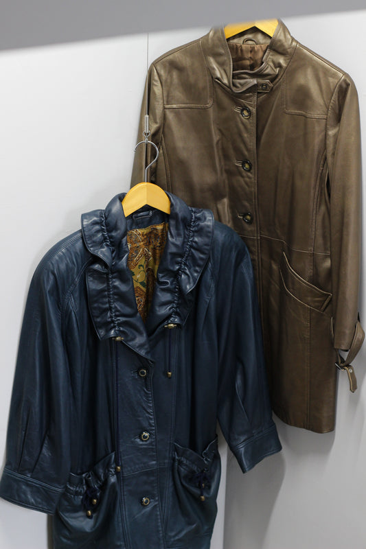 Vintage ladies design Leather Coat x4点