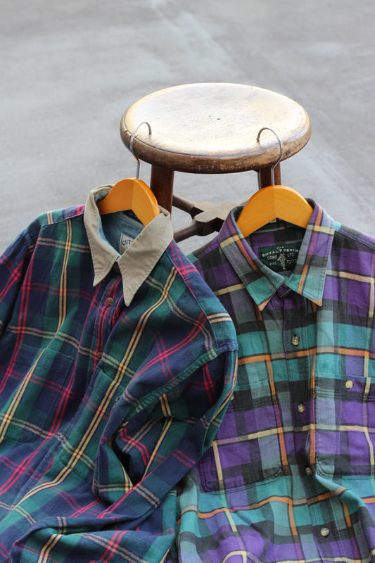 90's Men's Made In Usa & Portugal Check Long Sleeve Shirt x2点