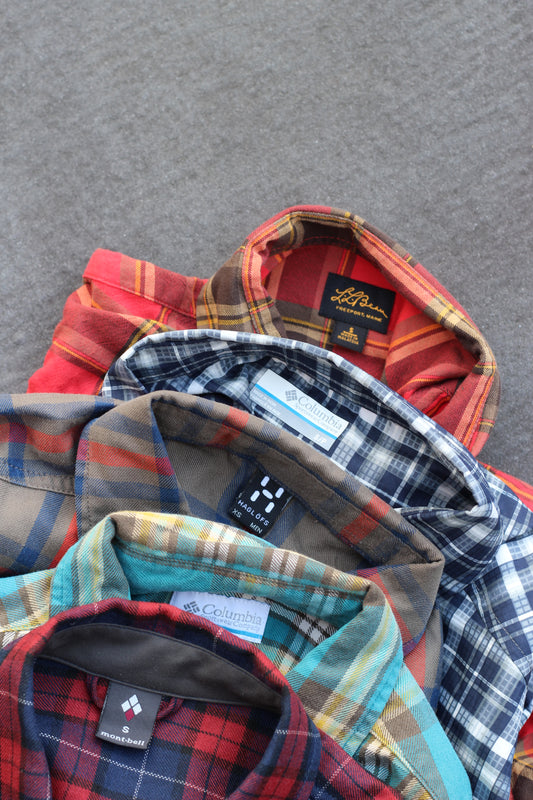 Outdoor Brand Checked Long-Sleeved Shirt x6点