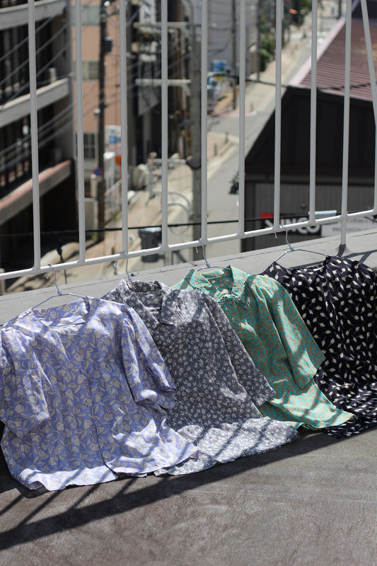 Vintage Blue Design Short Sleeve Blouse x10点