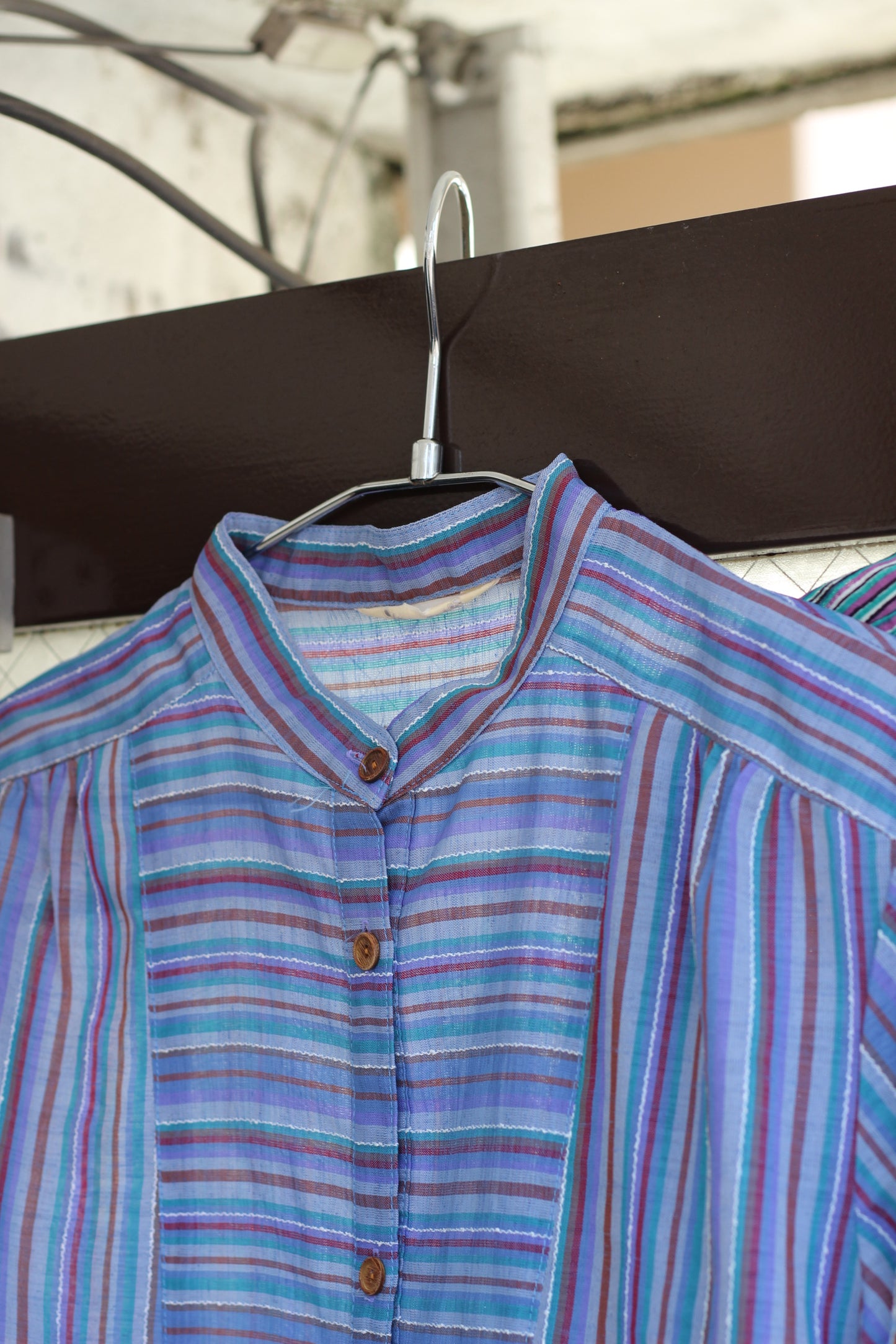 Vintage Stripe Short Sleeve Blouse x5点