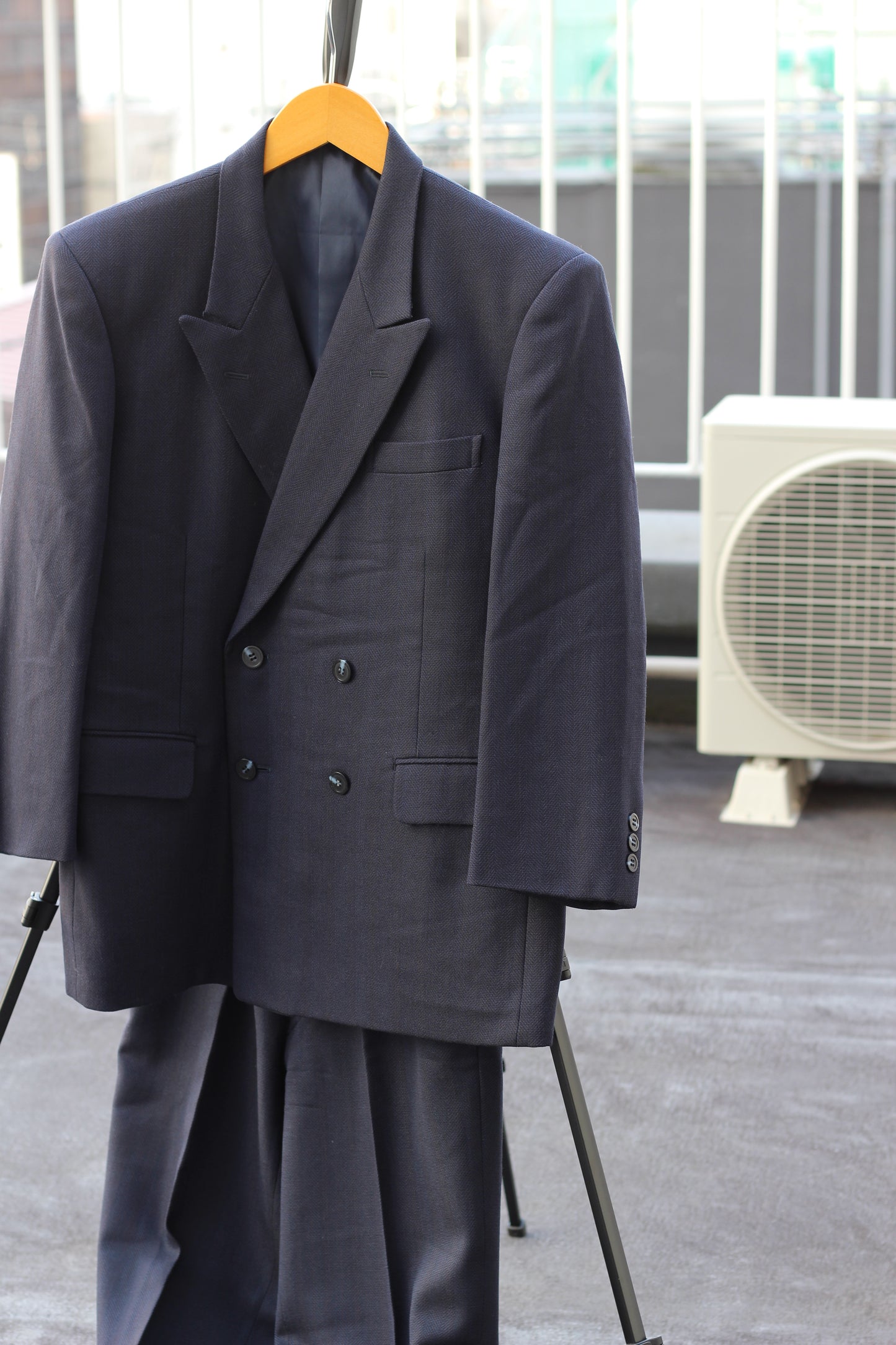 Men's Vintage Striped Double Breasted Set x2点