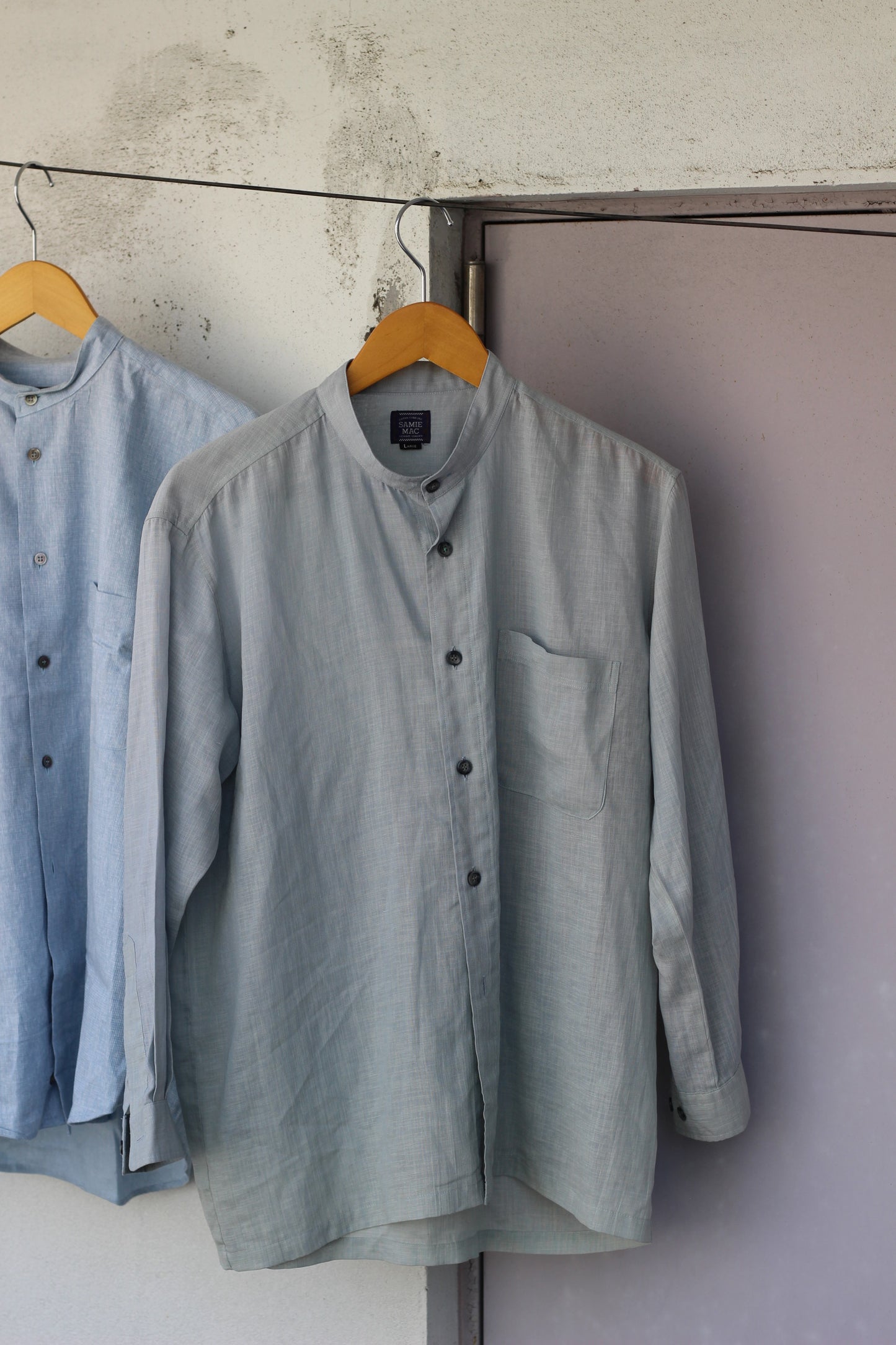 Men's basic Stand Collar Long Sleeve Shirt x9点