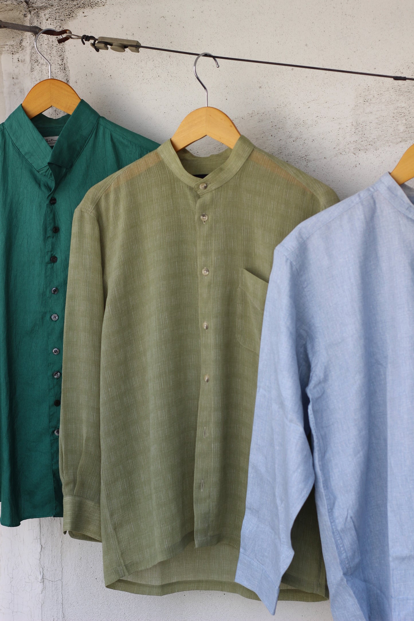 Men's basic Stand Collar Long Sleeve Shirt x9点
