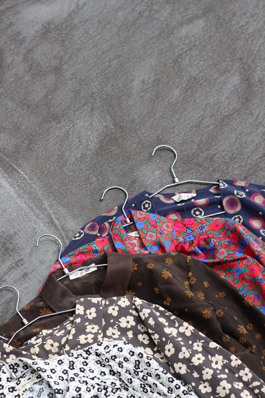 Vintage Retro Flower Long Sleeve Blouse x8点