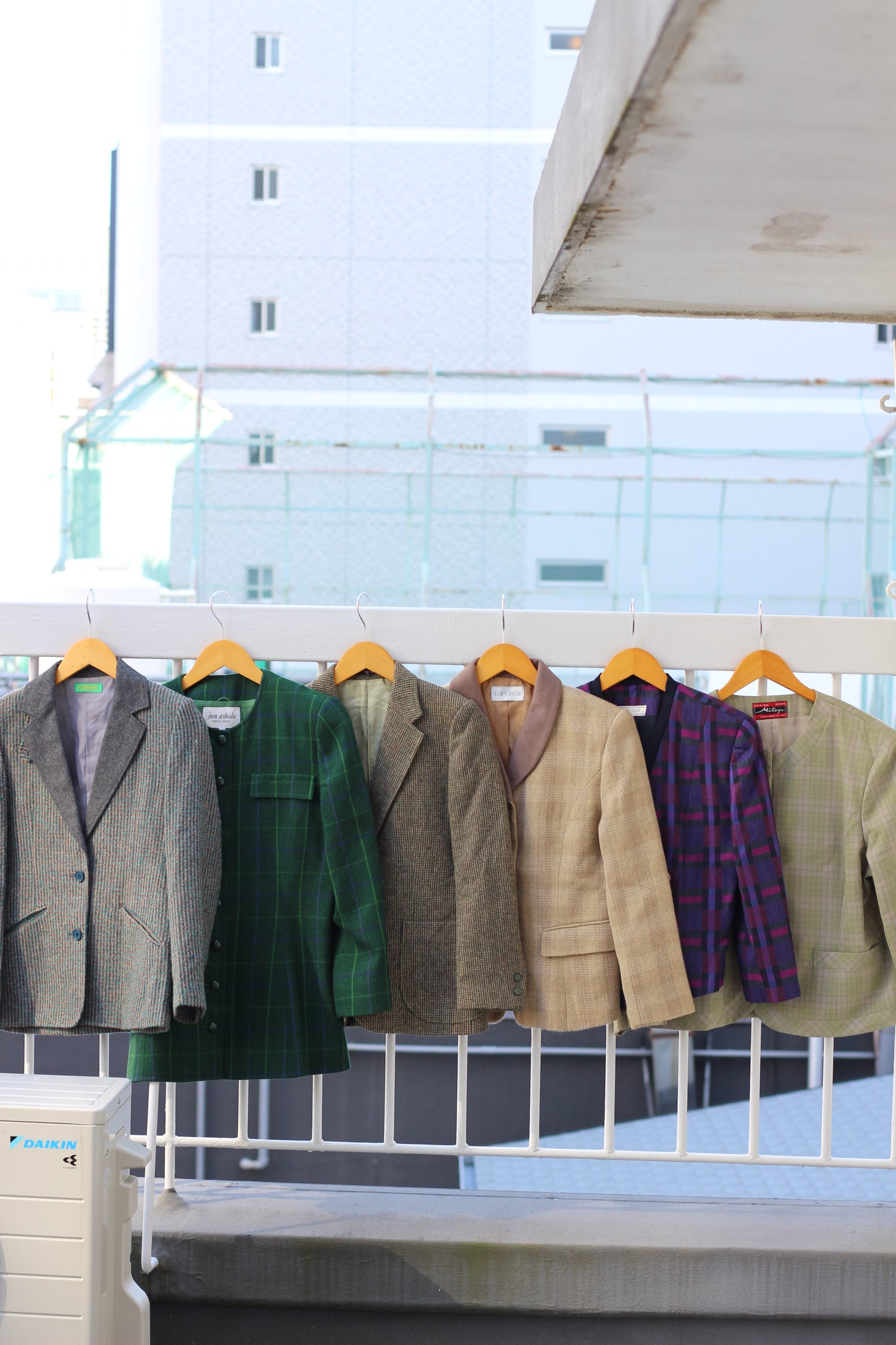 Japan vintage ladies rétro check jacket x6点