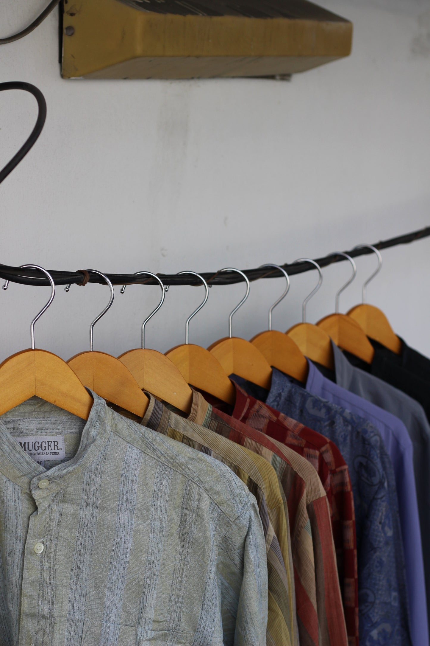 Men's design Stand Collar Long Sleeve Shirt x9点