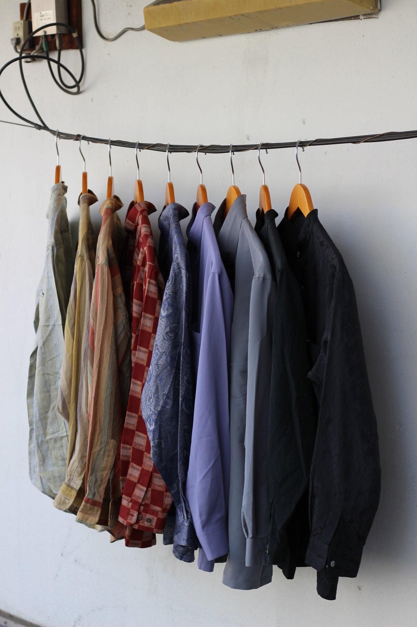 Men's design Stand Collar Long Sleeve Shirt x9点