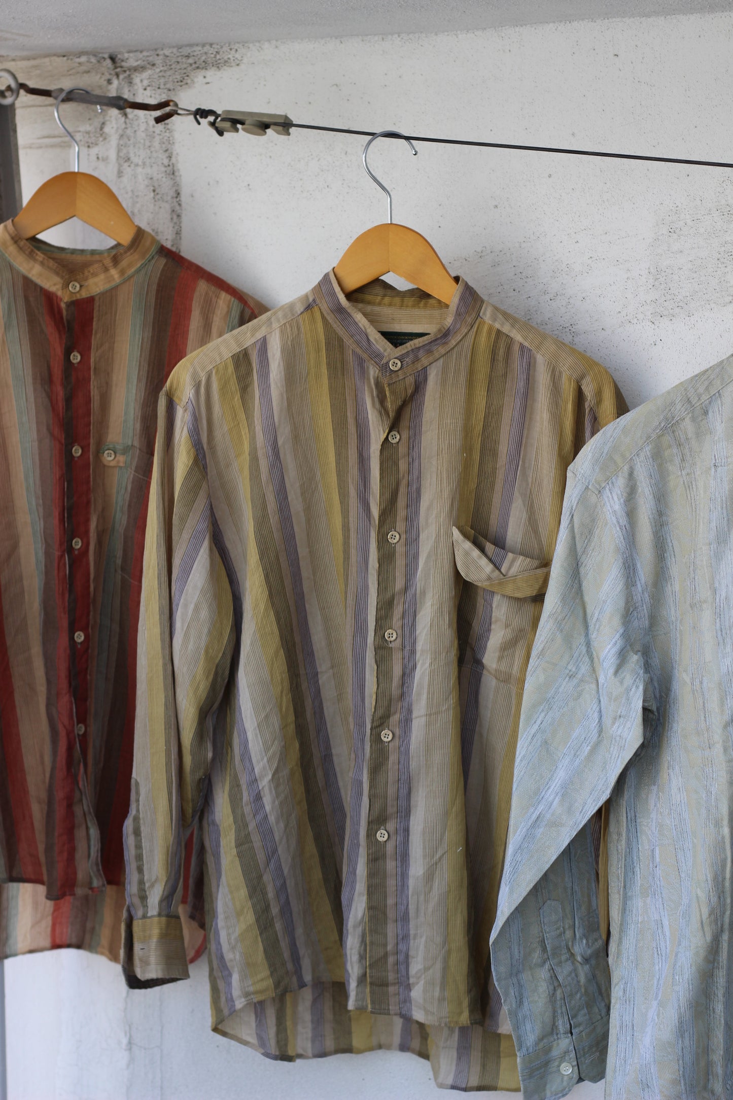 Men's design Stand Collar Long Sleeve Shirt x9点