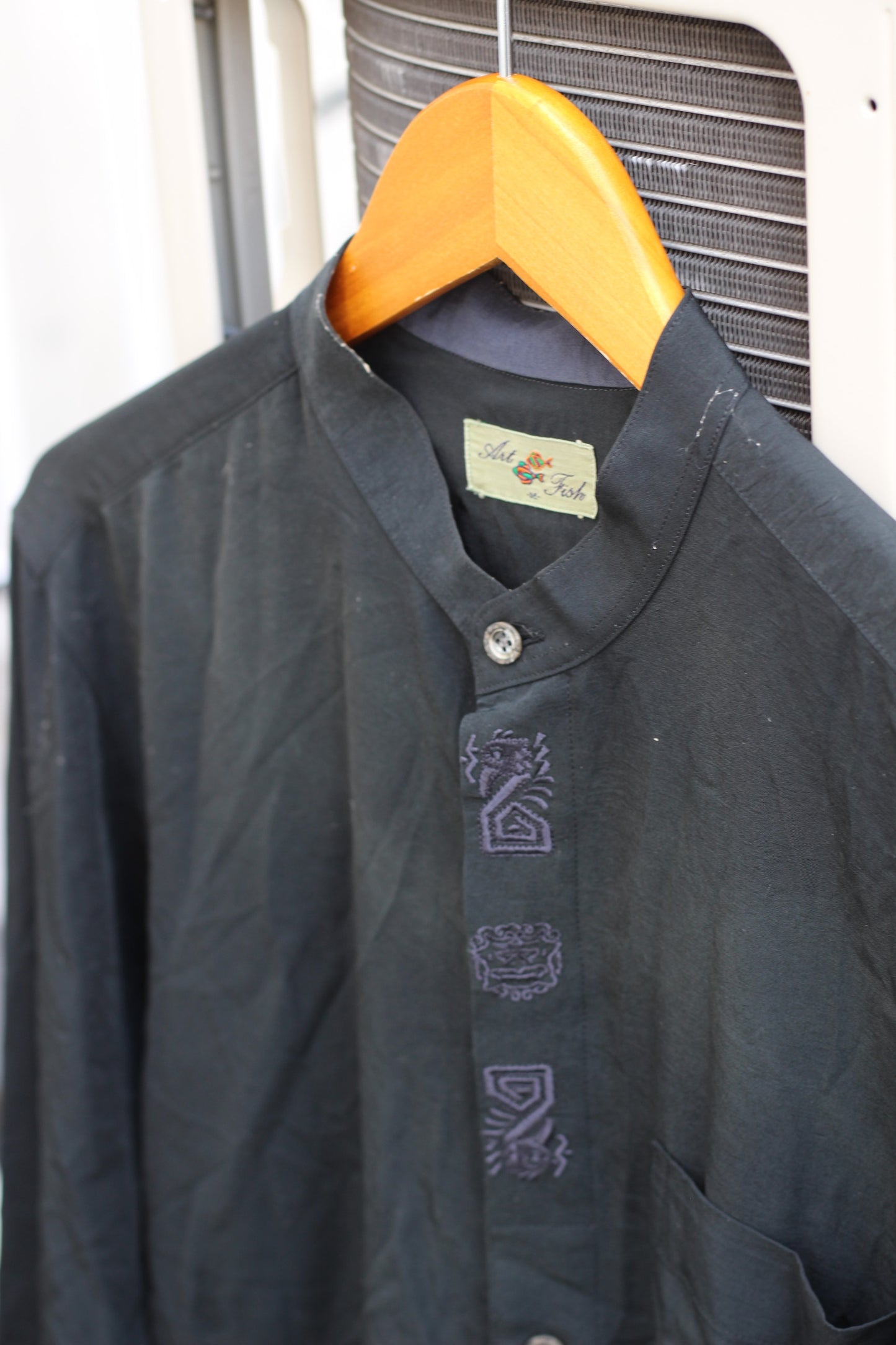 Men's design Stand Collar Long Sleeve Shirt x9点