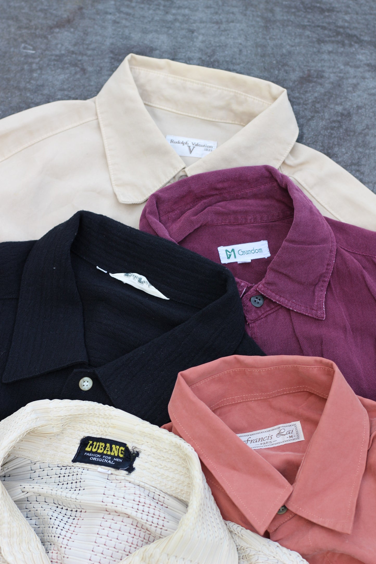 Men's rayon & open collar Long Sleeve Shirt x9点