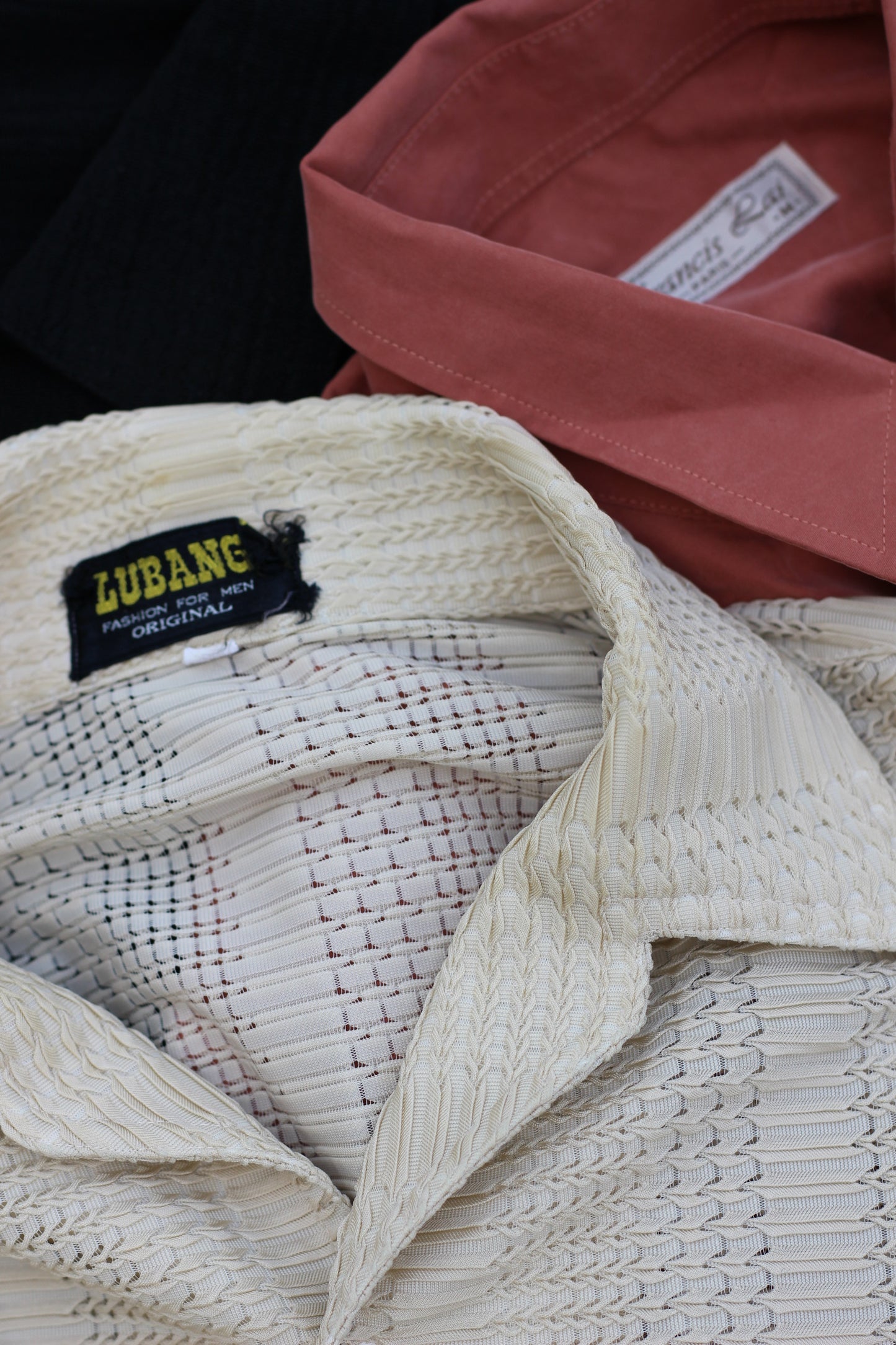 Men's rayon & open collar Long Sleeve Shirt x9点