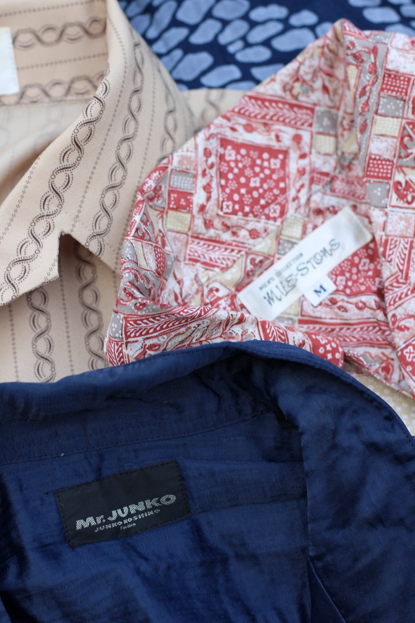 Men's rayon & open collar Long Sleeve Shirt x9点