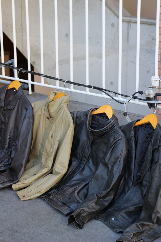 Men's short leather jacket x4点