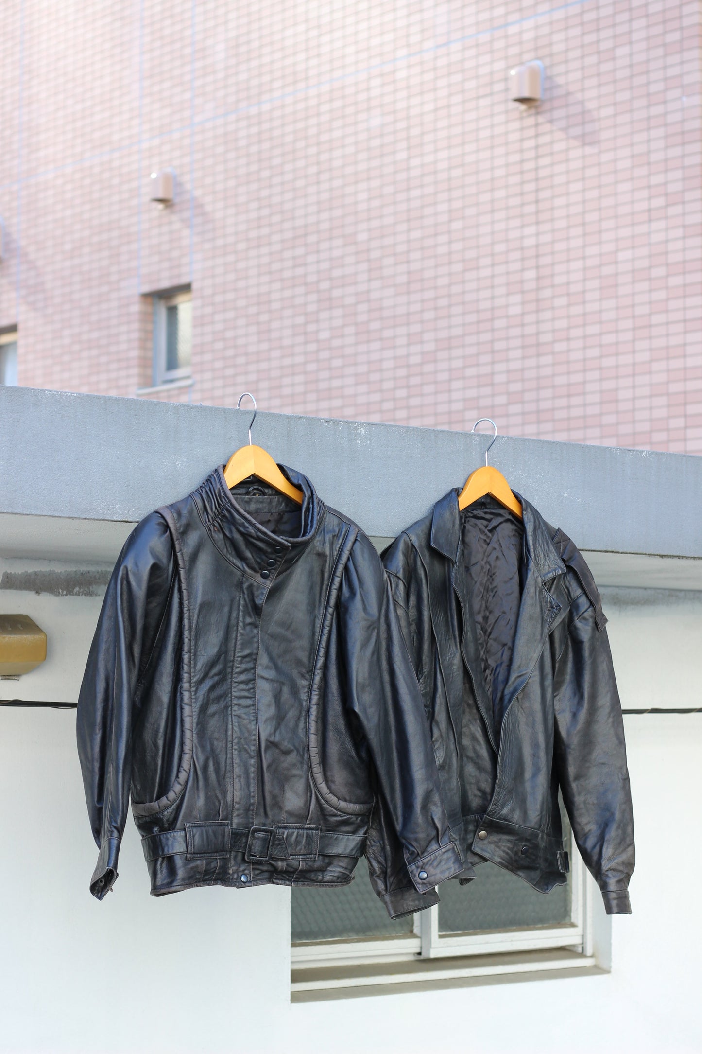 Men's short leather jacket x4点