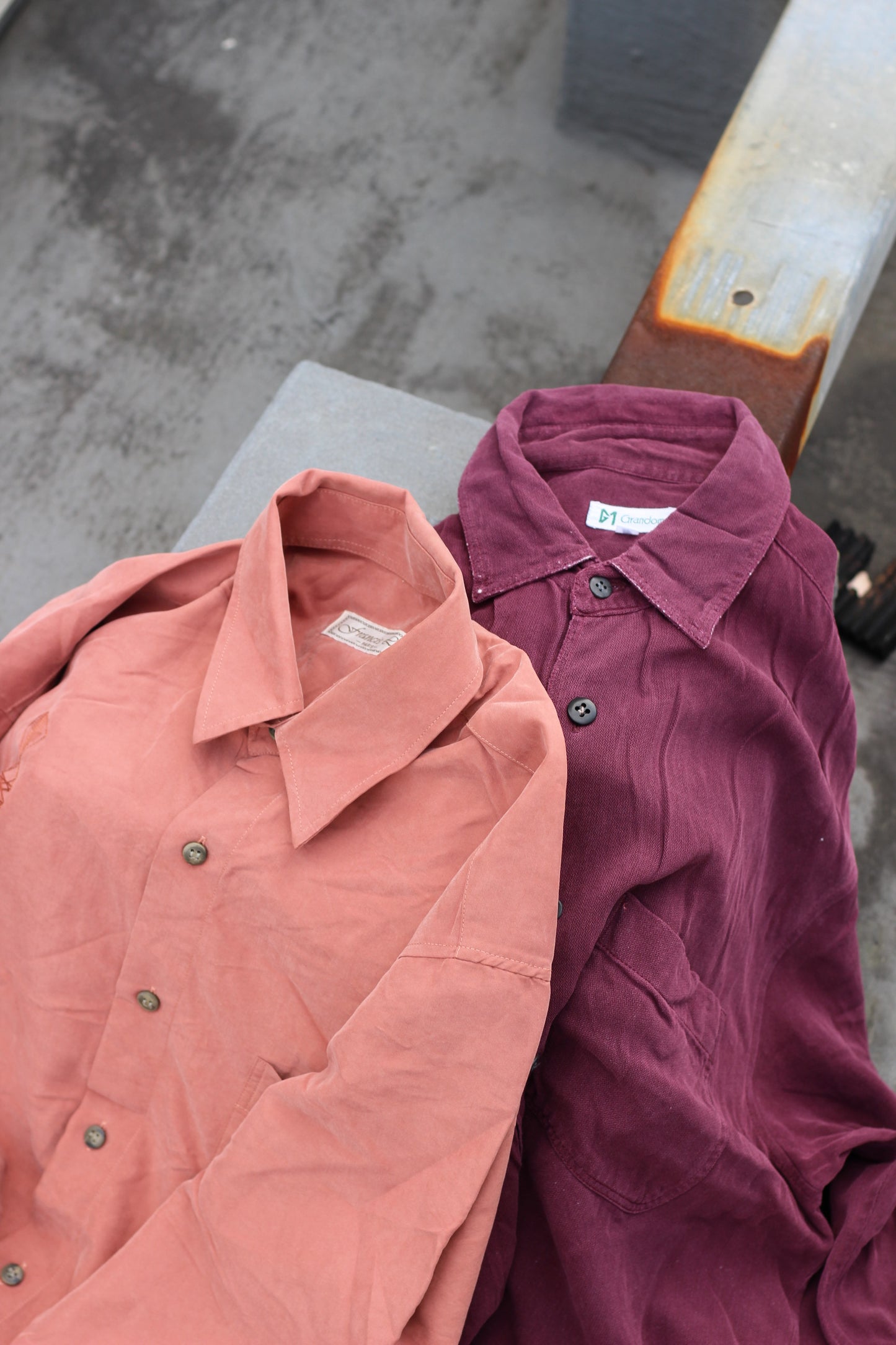 Men's rayon & open collar Long Sleeve Shirt x9点