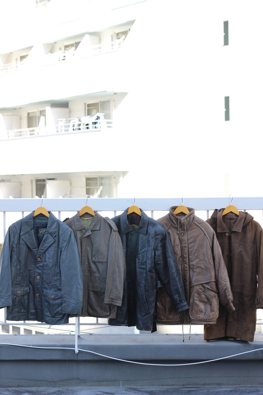 Men's vintage leather jacket x5点