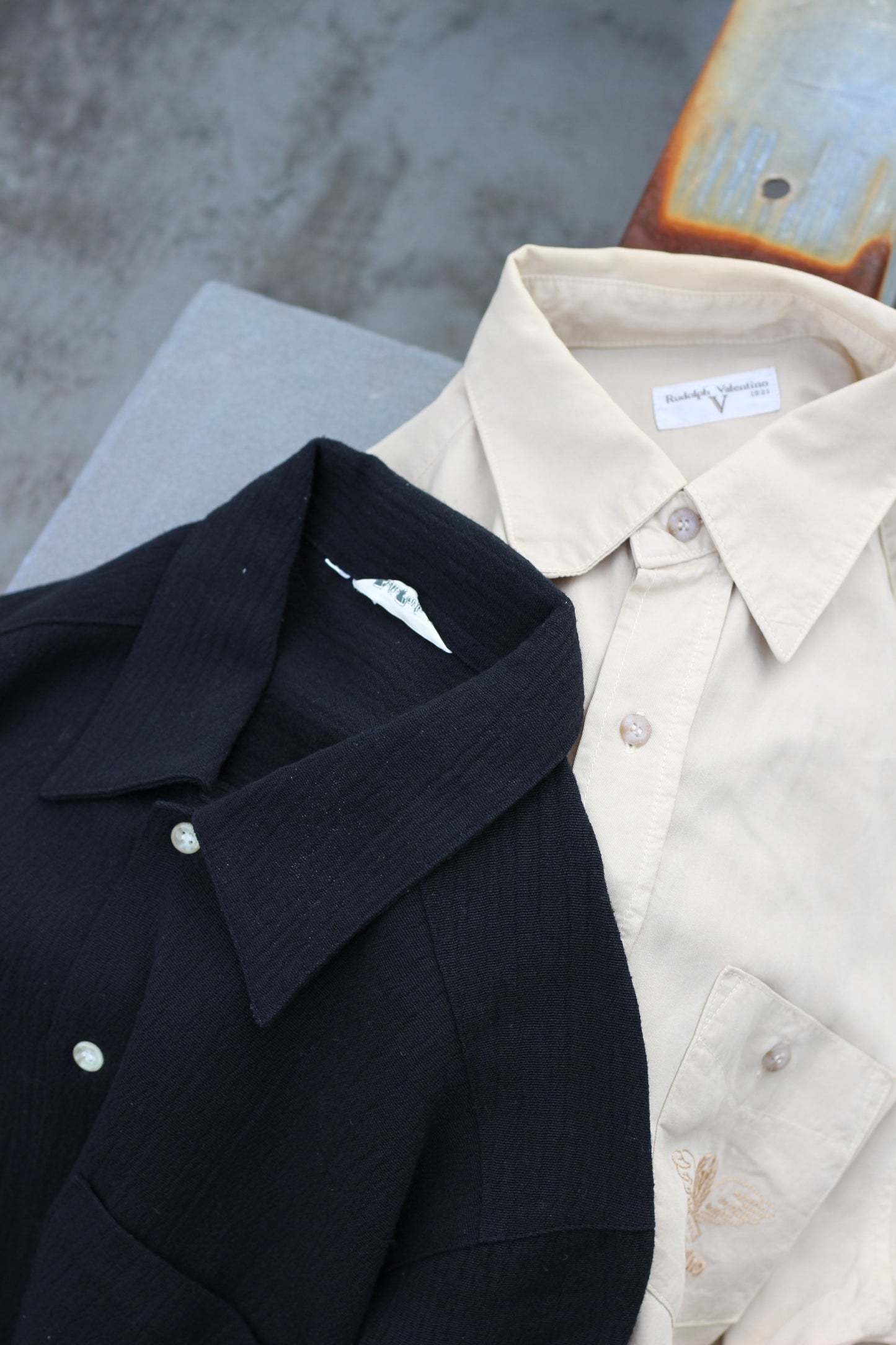 Men's rayon & open collar Long Sleeve Shirt x9点