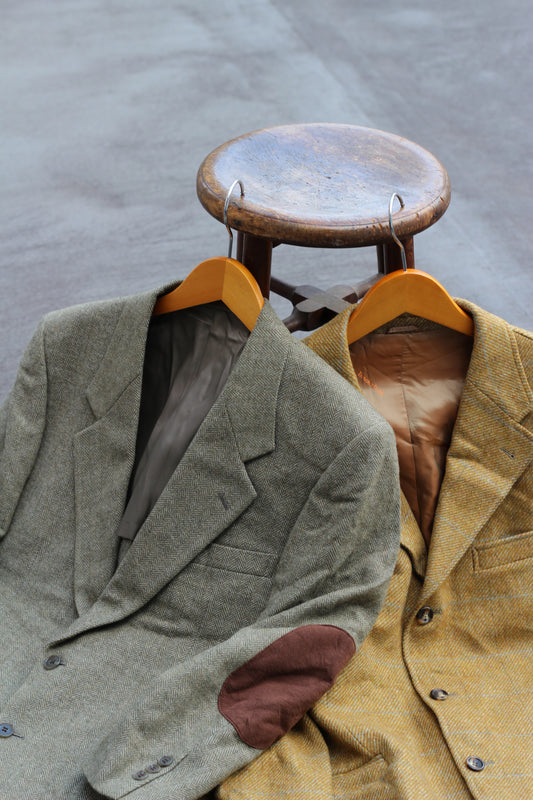 Men's Tweed Wool Tailored Jacket x3点