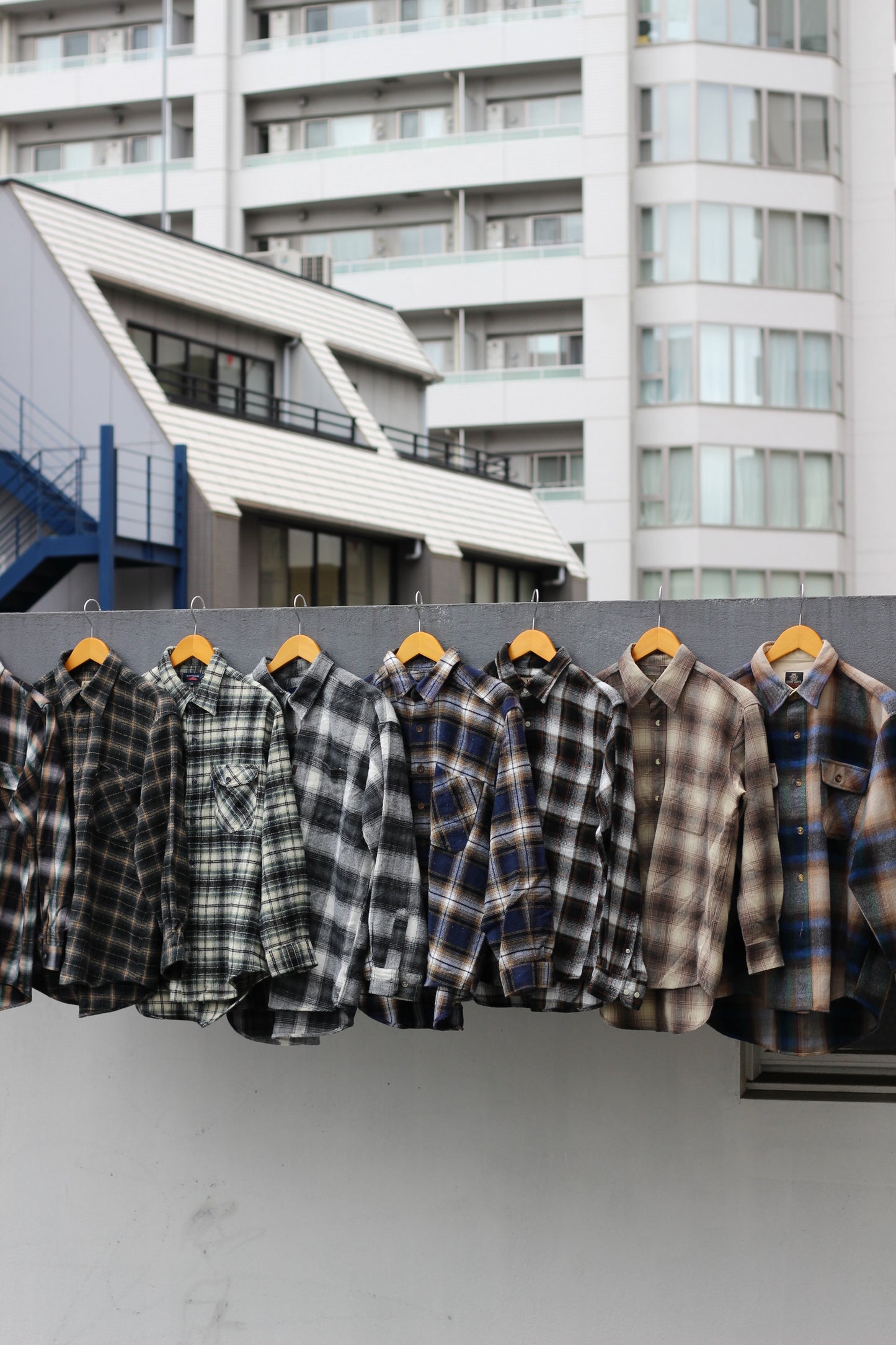 Ombre check wool shirt x8点