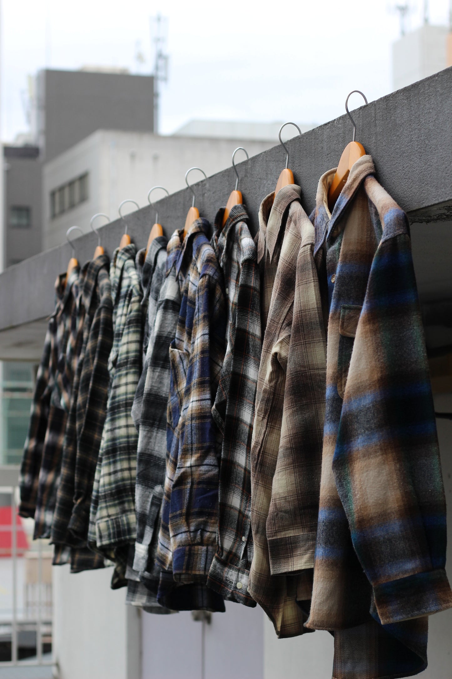 Ombre check wool shirt x8点