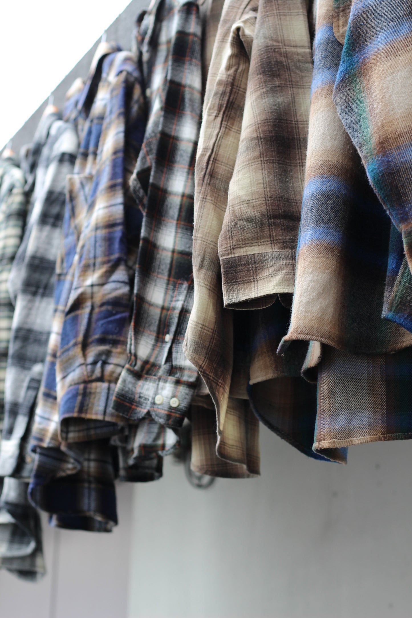 Ombre check wool shirt x8点