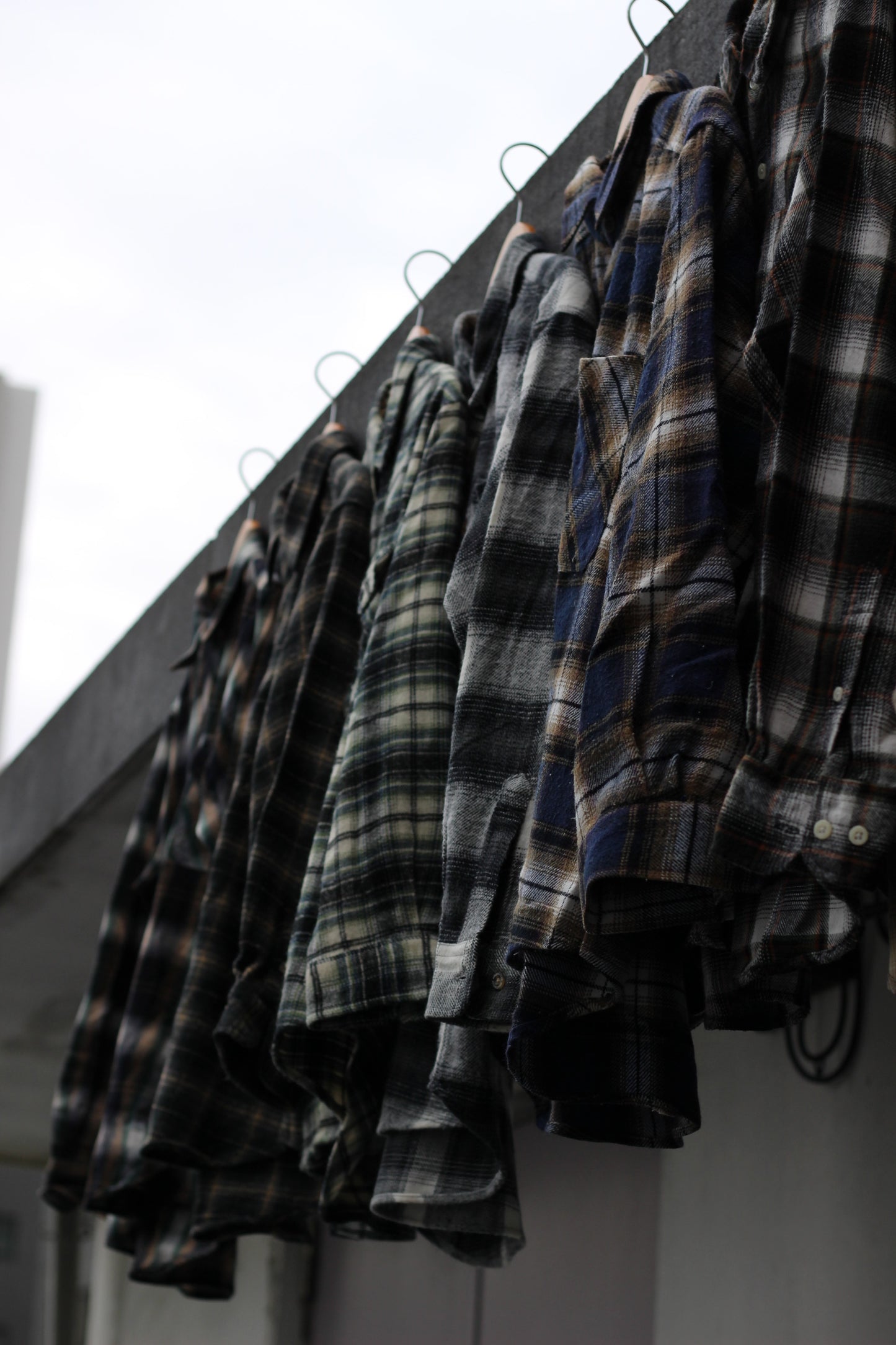 Ombre check wool shirt x8点