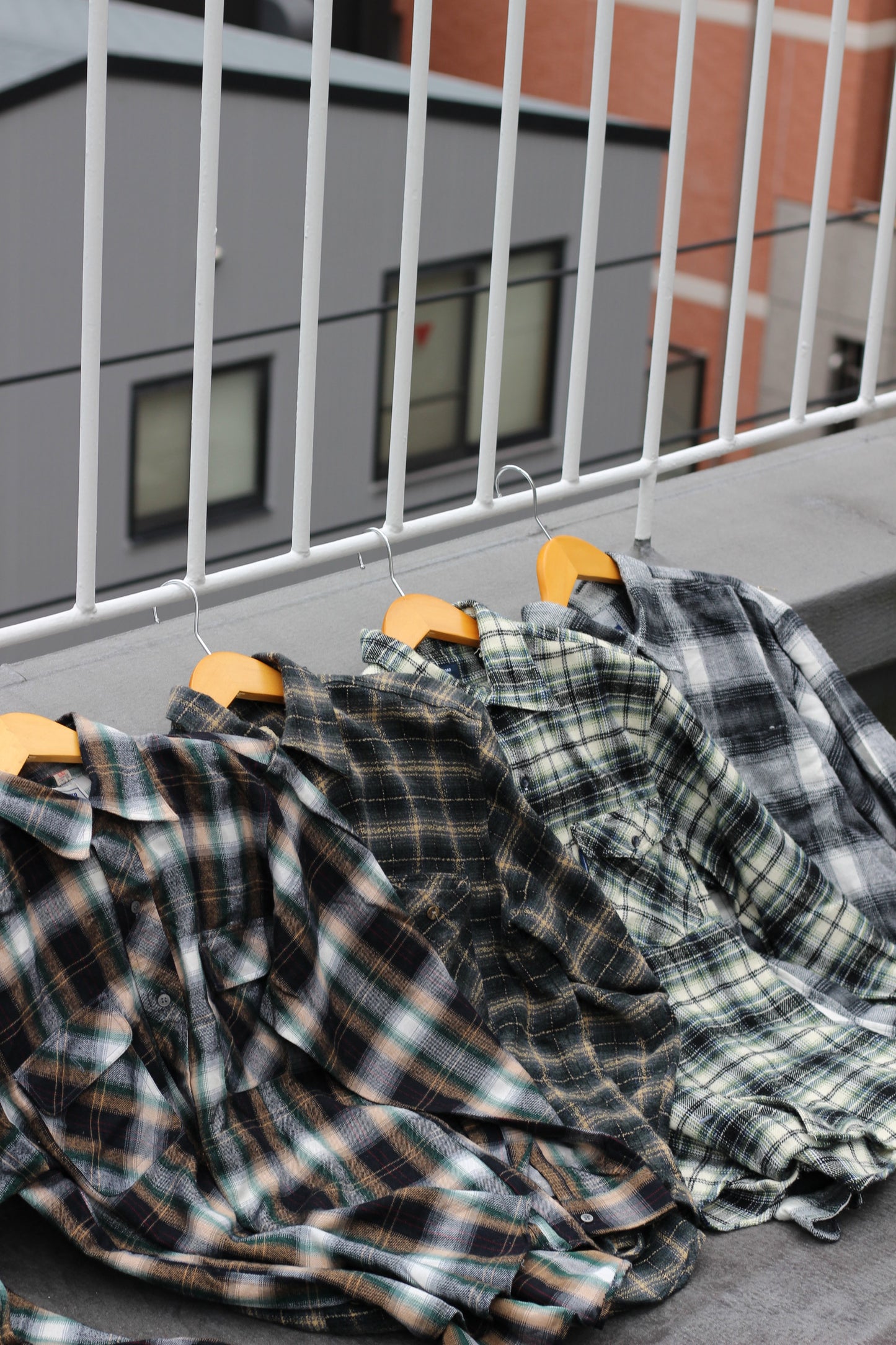 Ombre check wool shirt x8点