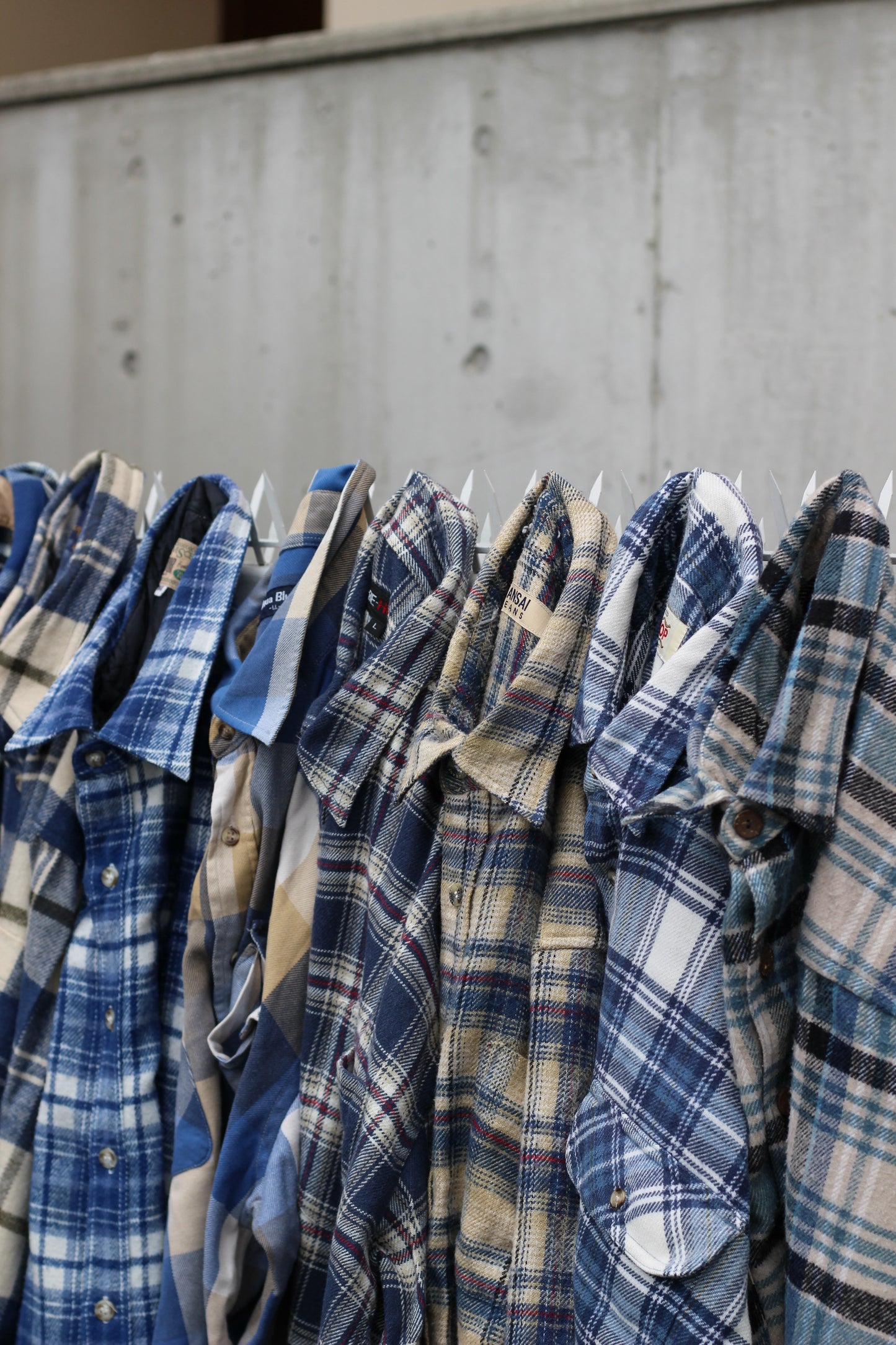 Blue wool check shirt x9点