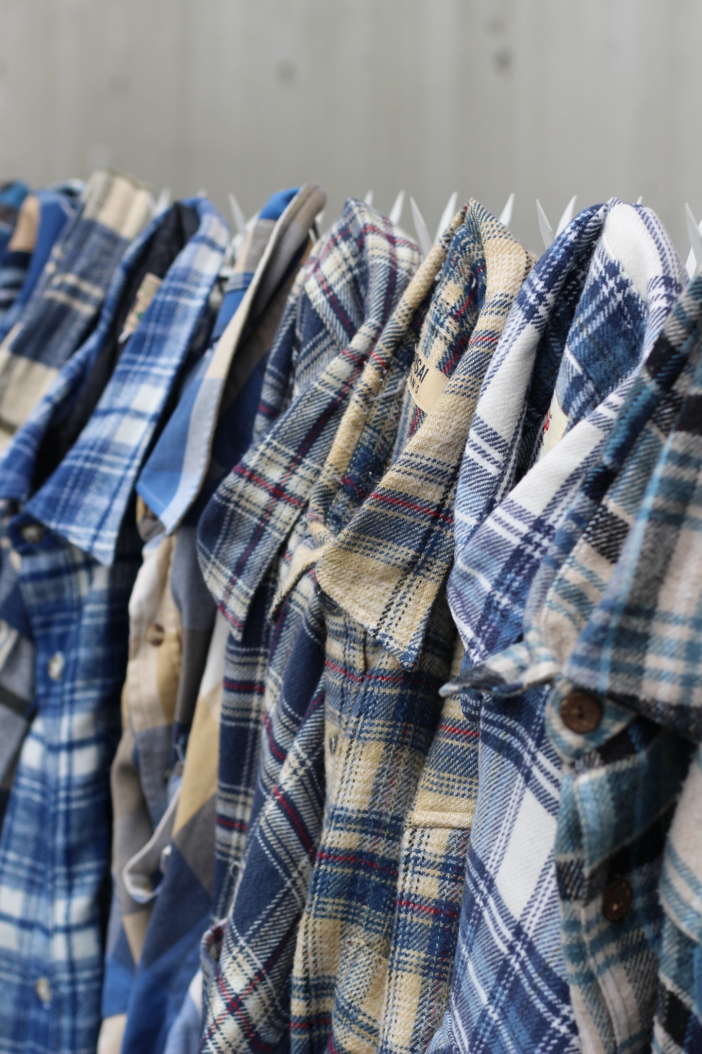 Blue wool check shirt x9点