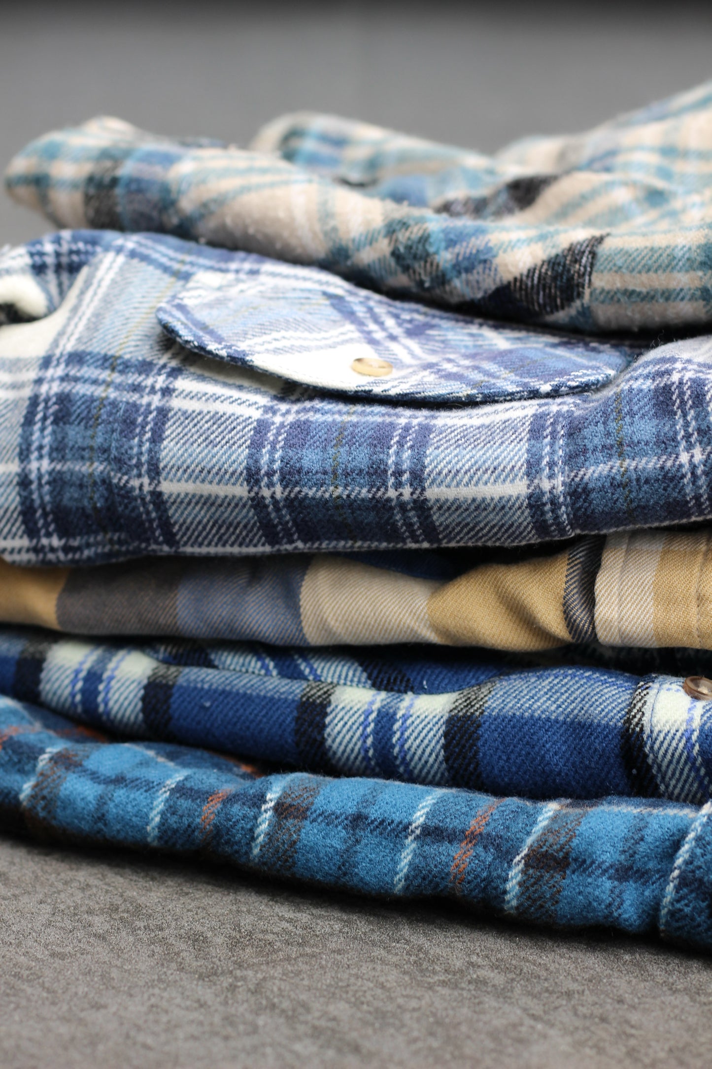 Blue wool check shirt x9点