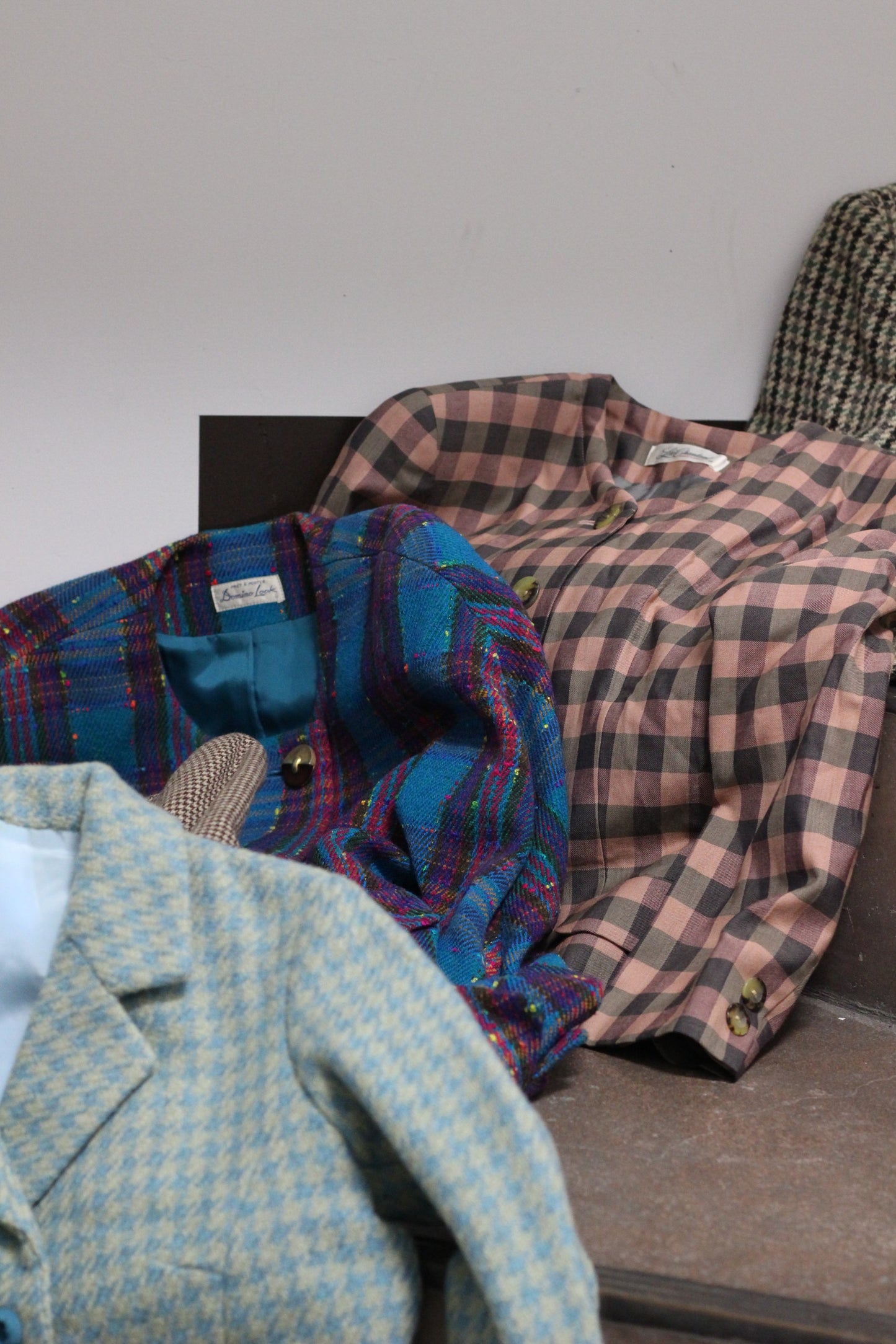Japan vintage ladies rétro check jacket x9点