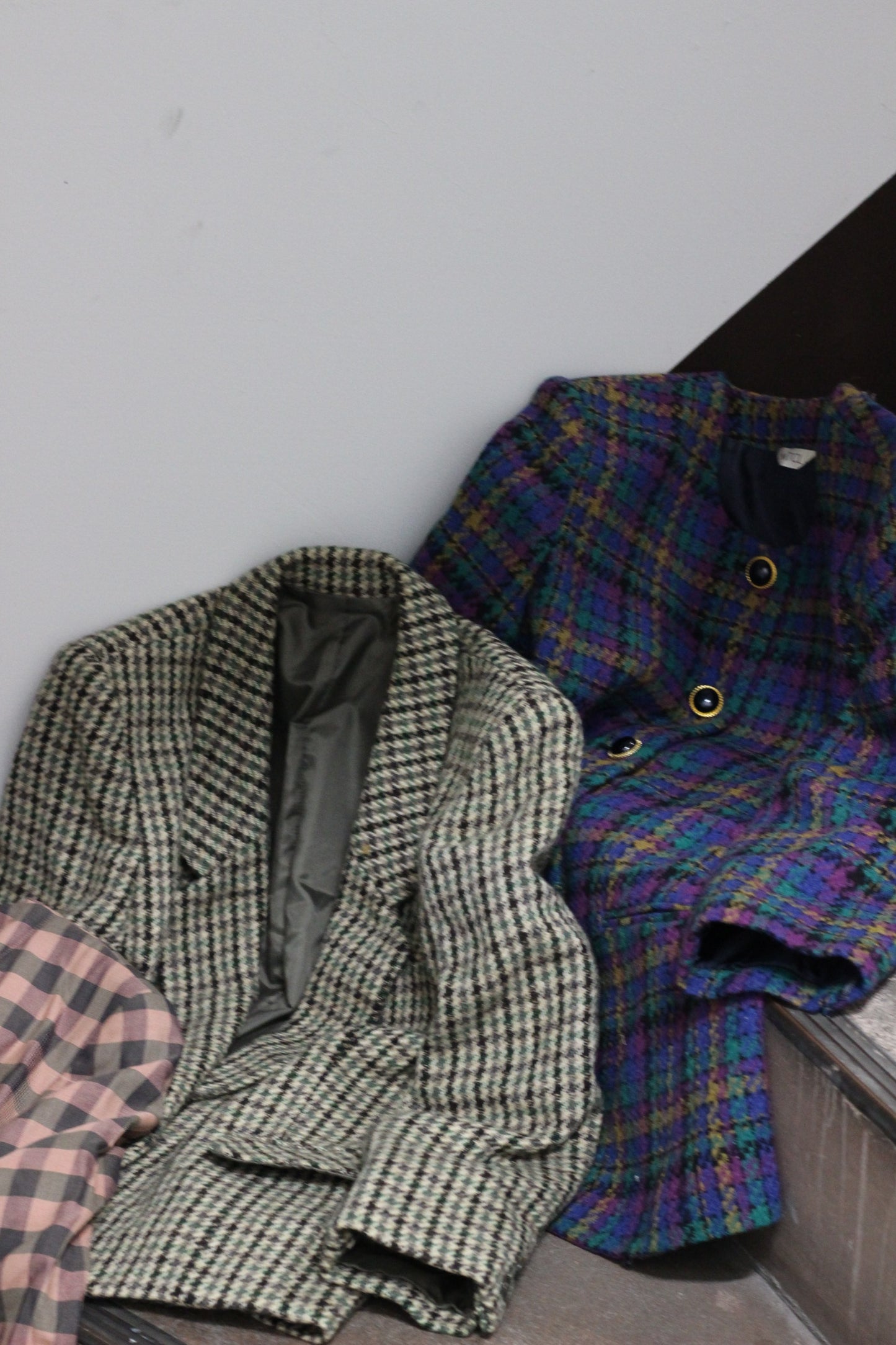 Japan vintage ladies rétro check jacket x9点