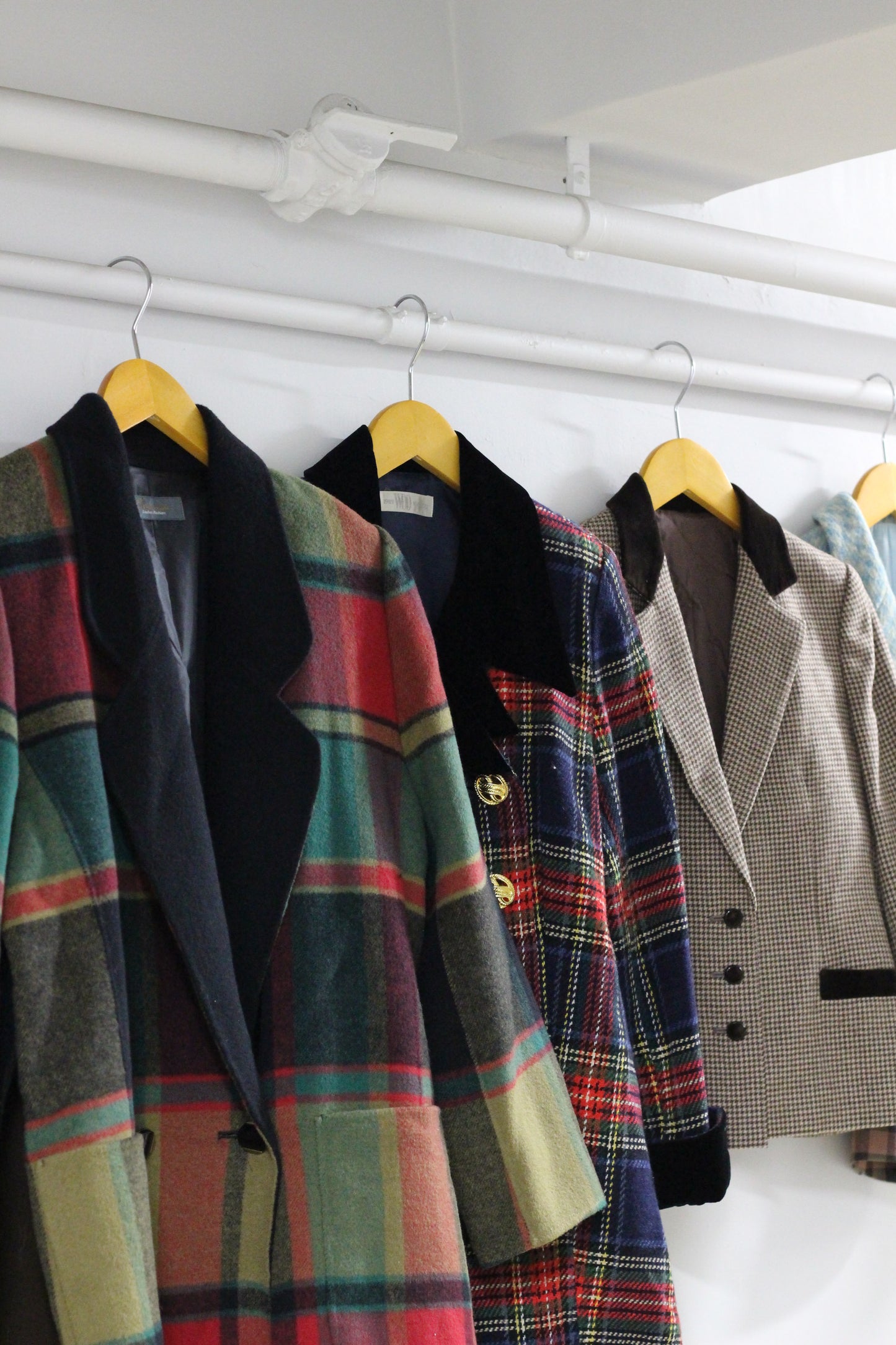 Japan vintage ladies rétro check jacket x9点