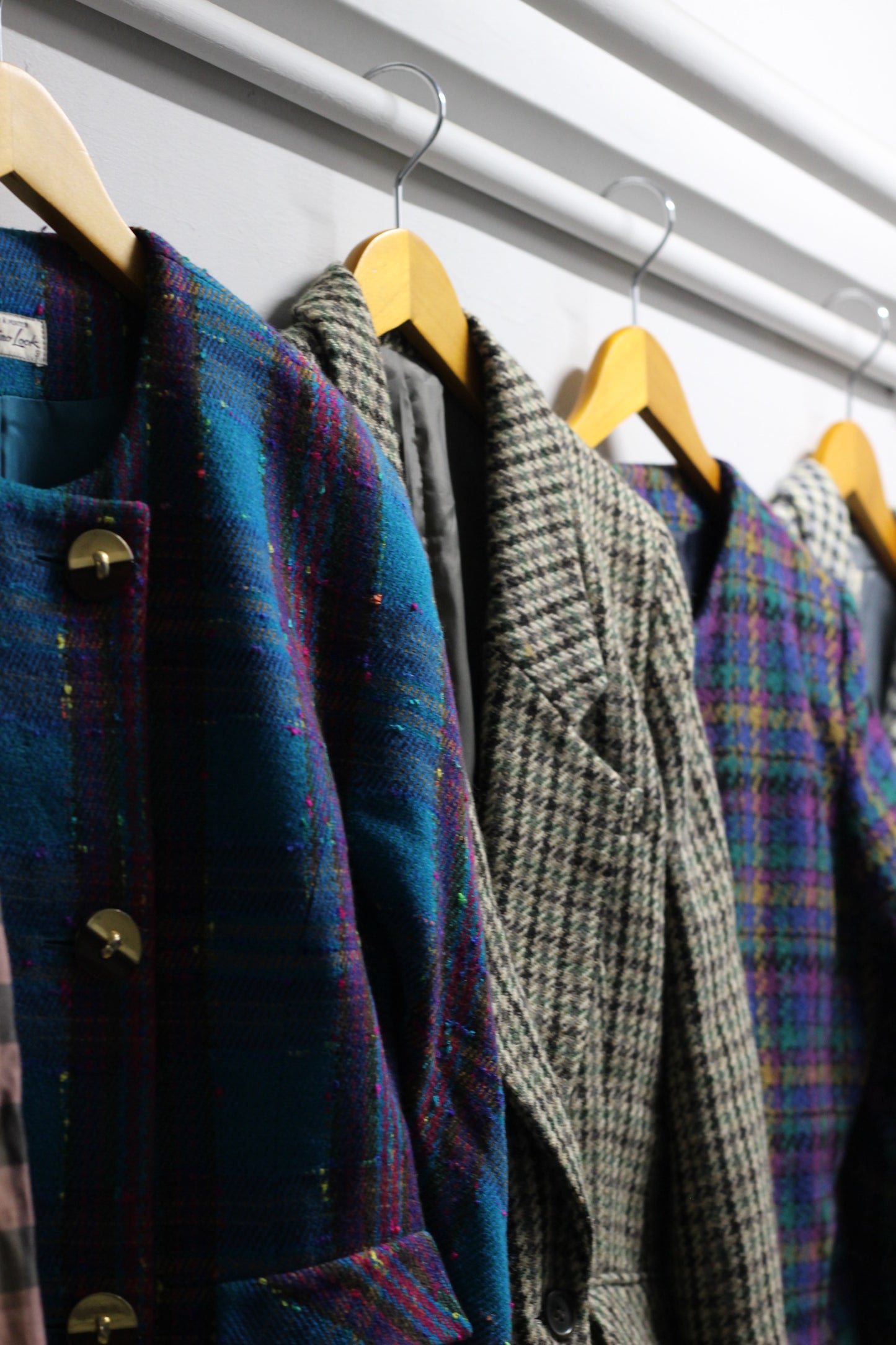 Japan vintage ladies rétro check jacket x9点