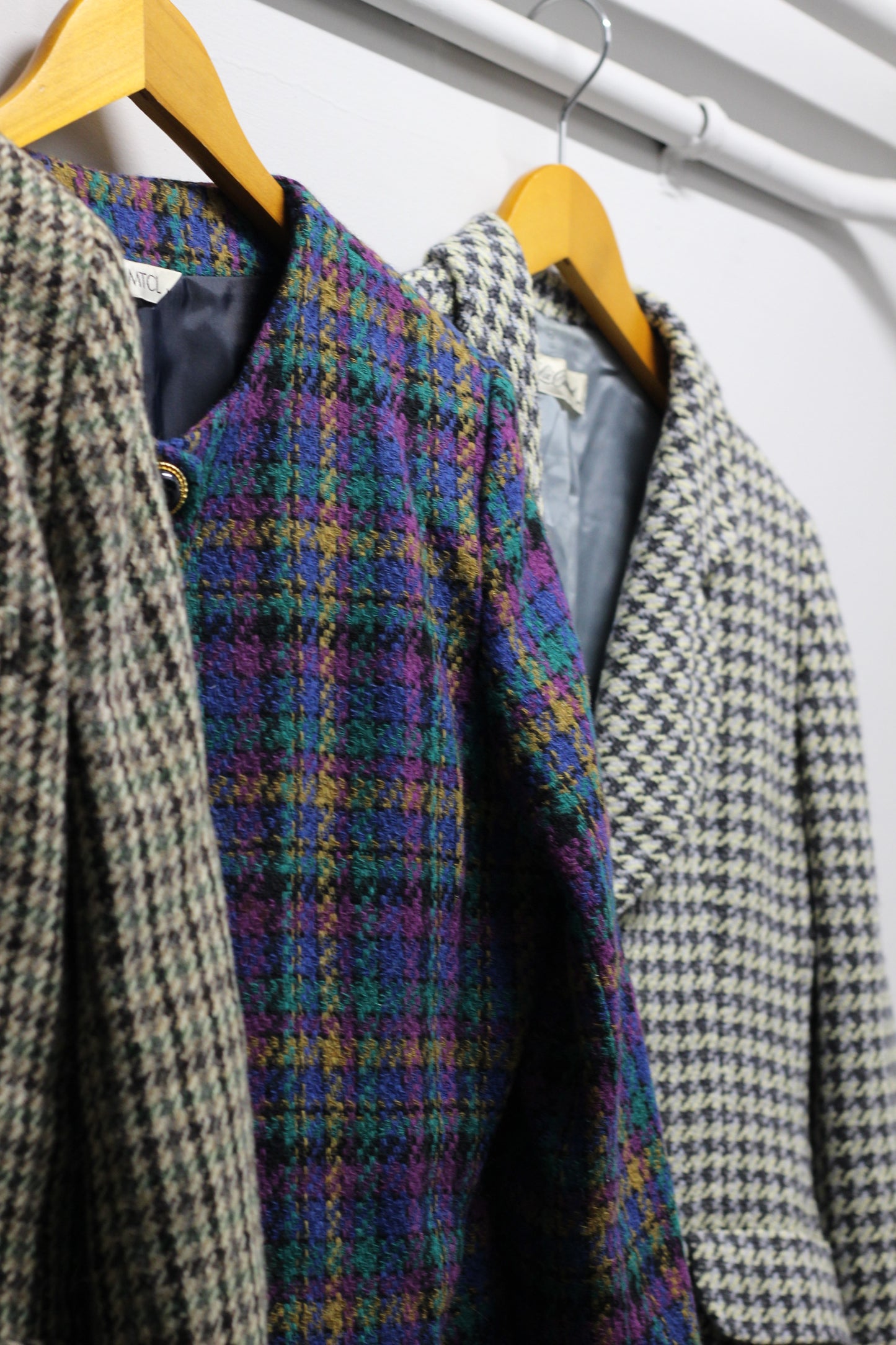 Japan vintage ladies rétro check jacket x9点