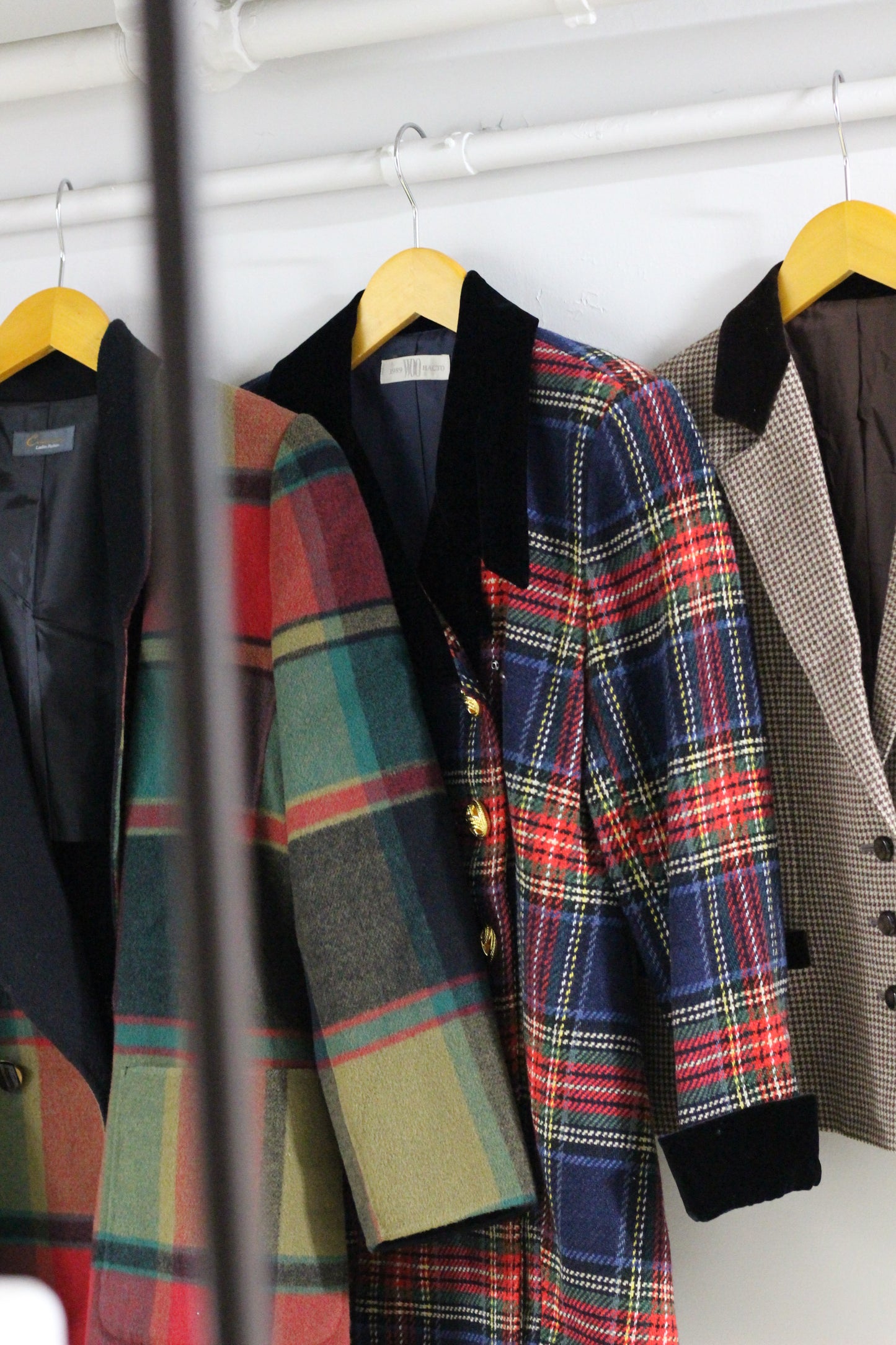 Japan vintage ladies rétro check jacket x9点