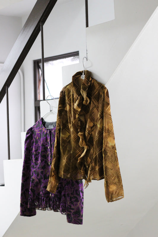 Vintage Sheer Velour Blouse x2点