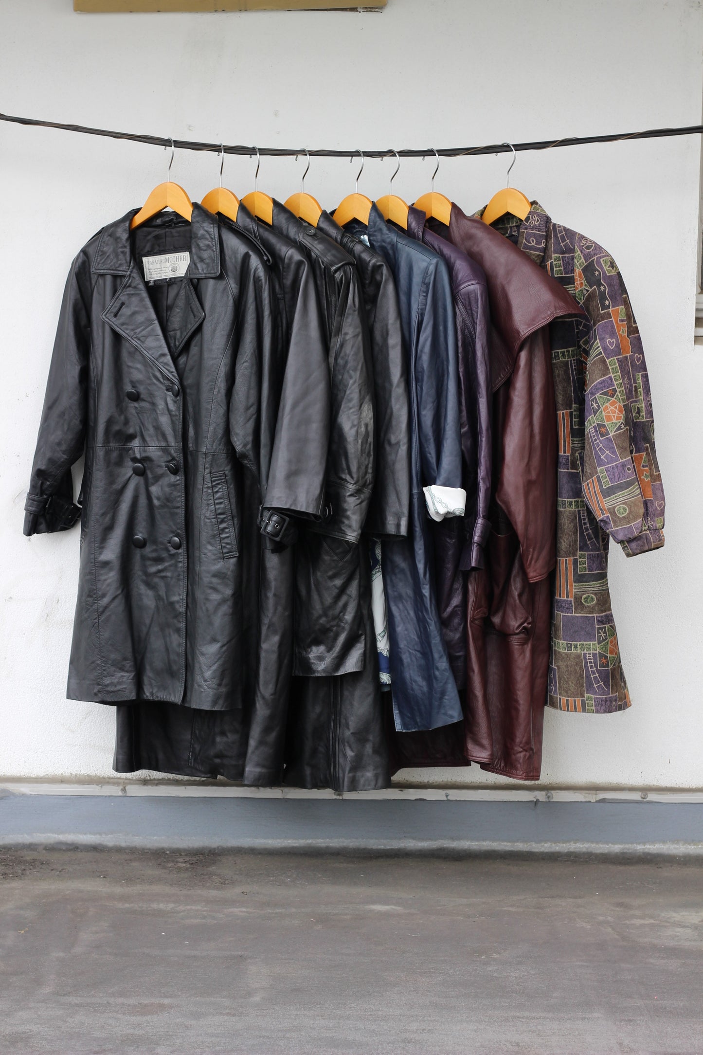 Vintage ladies leather coat x8点
