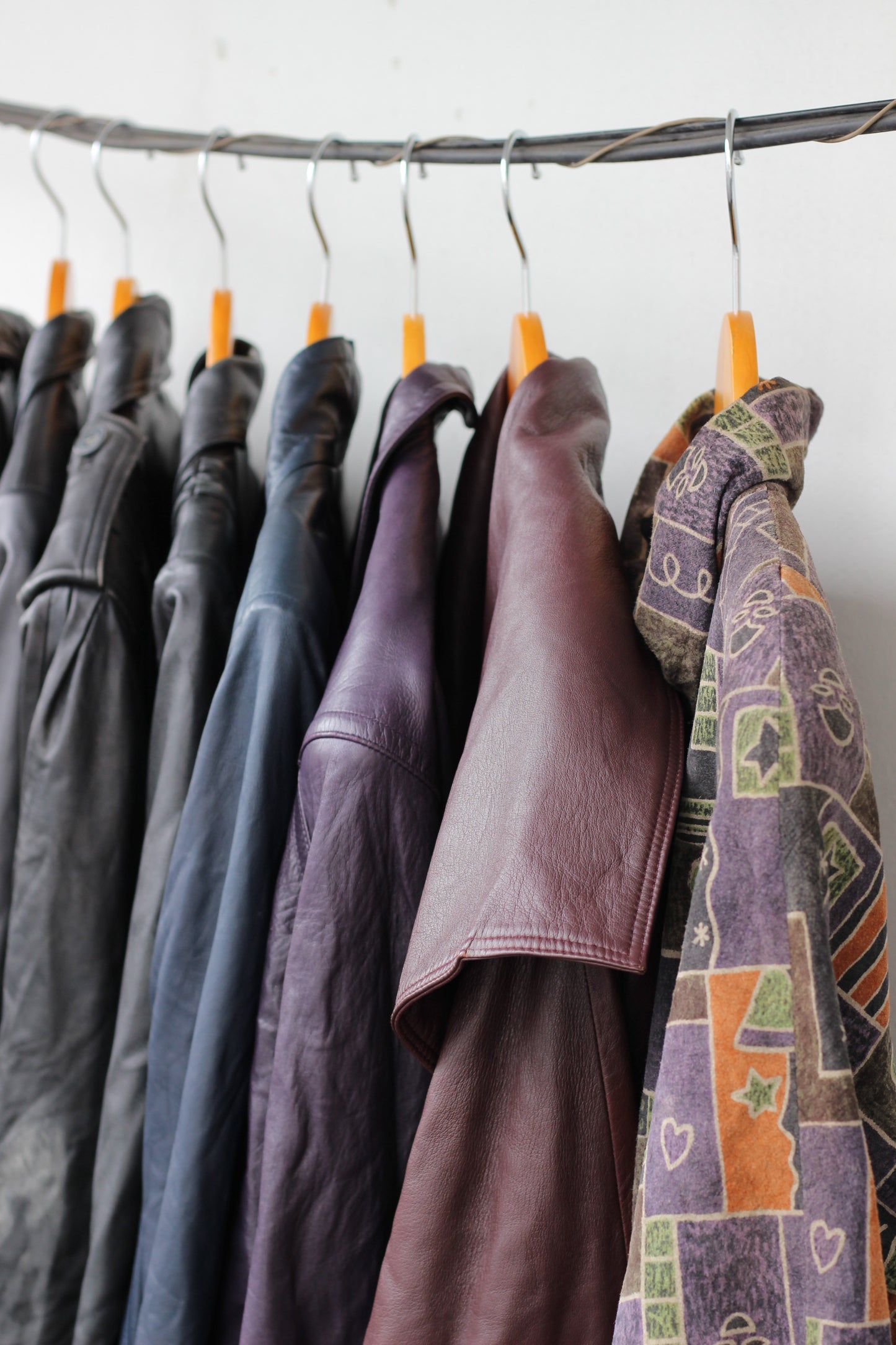 Vintage ladies leather coat x8点