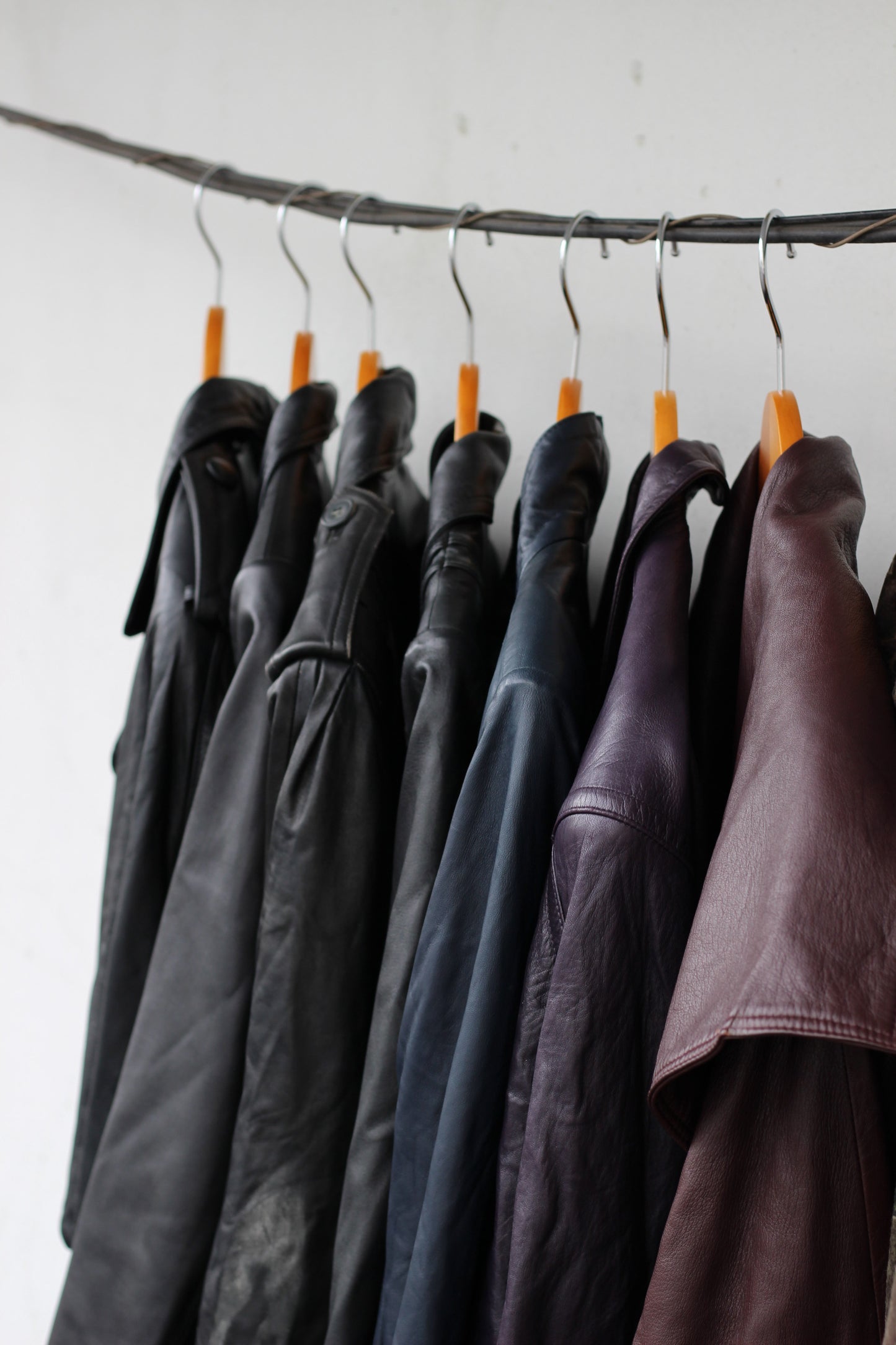 Vintage ladies leather coat x8点
