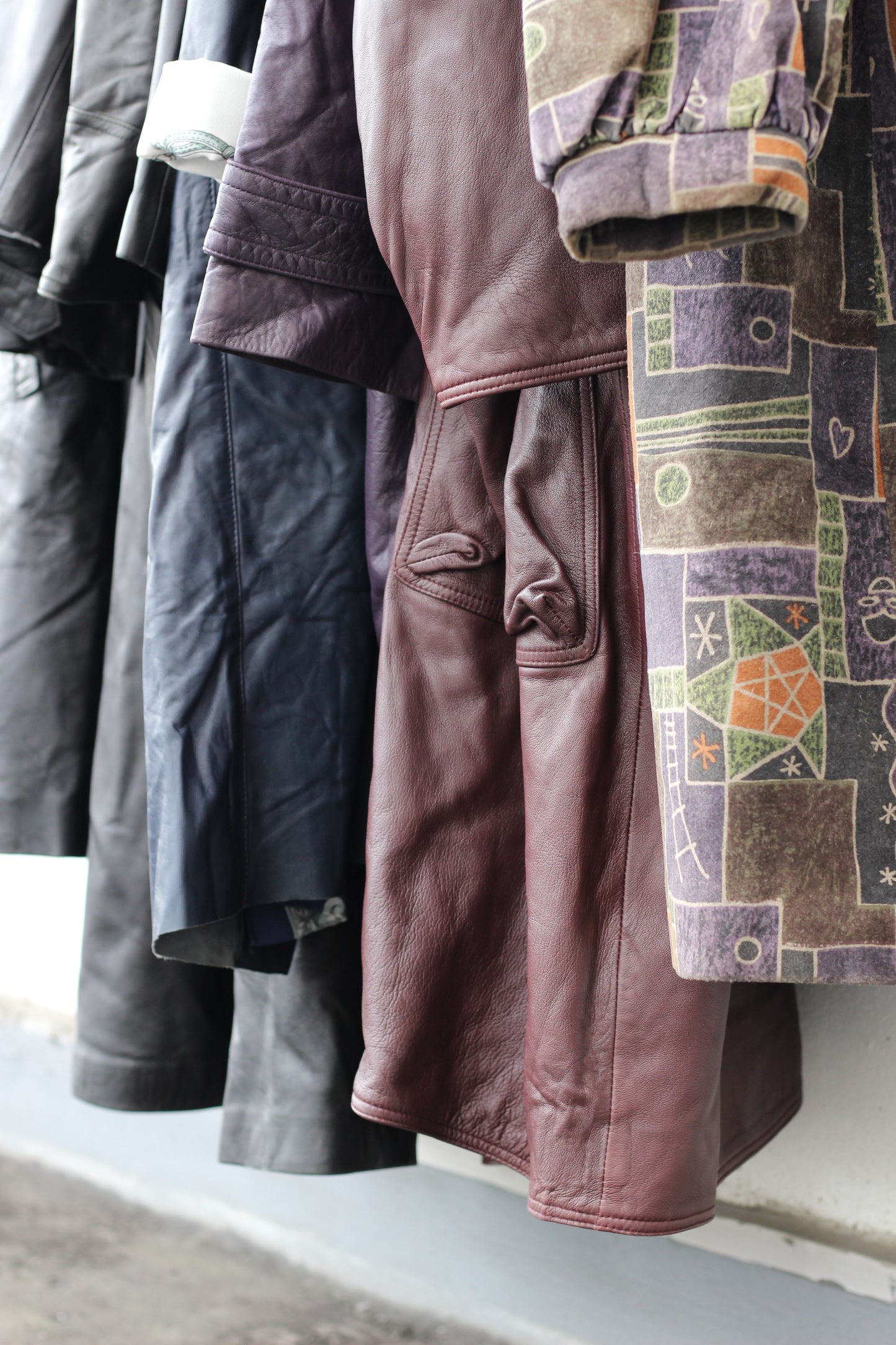 Vintage ladies leather coat x8点